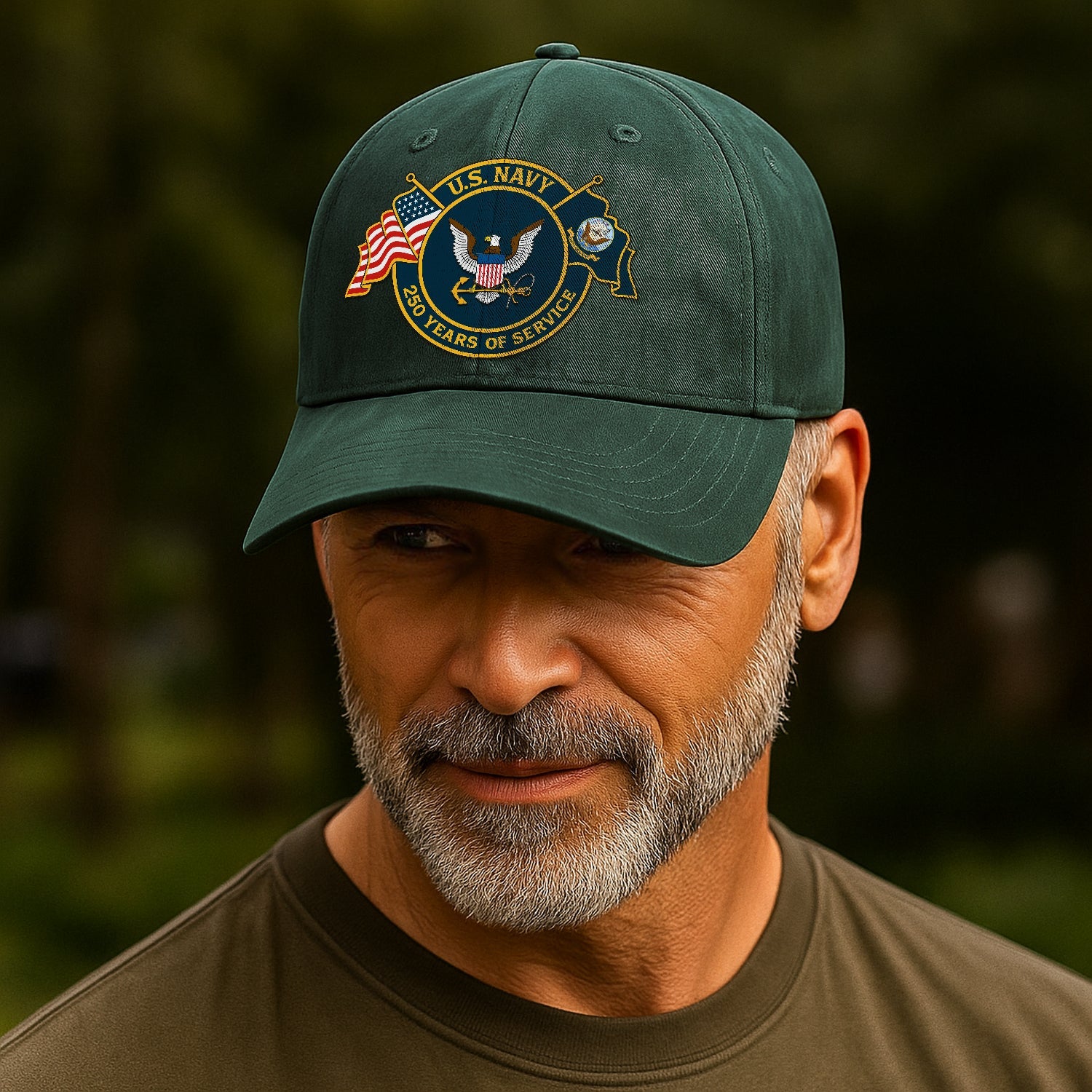 Custom Ranks US Navy Premium Washed Denim Cap DC012