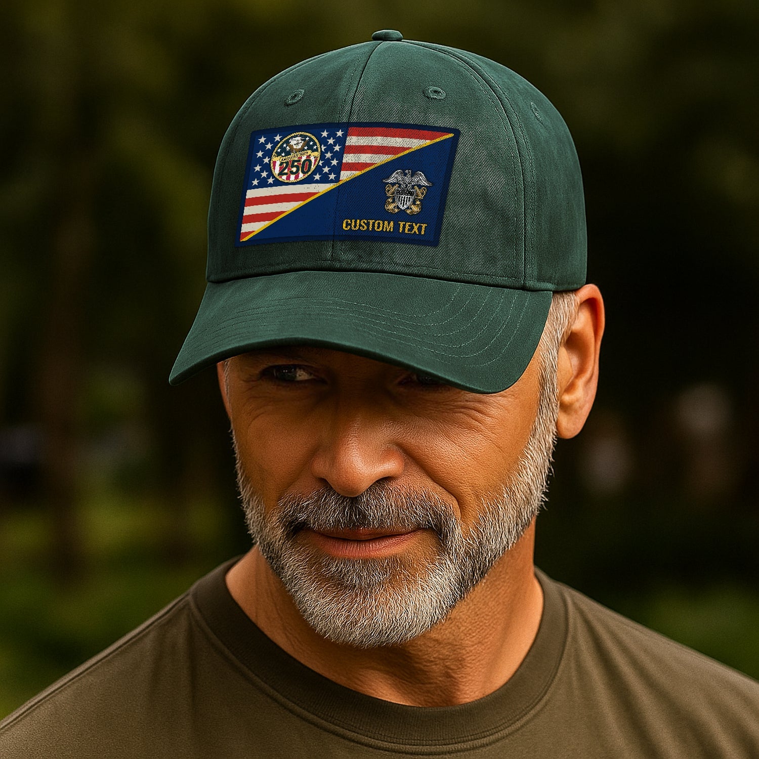 Custom Ranks & Text US Navy Premium Washed Denim Cap DC017