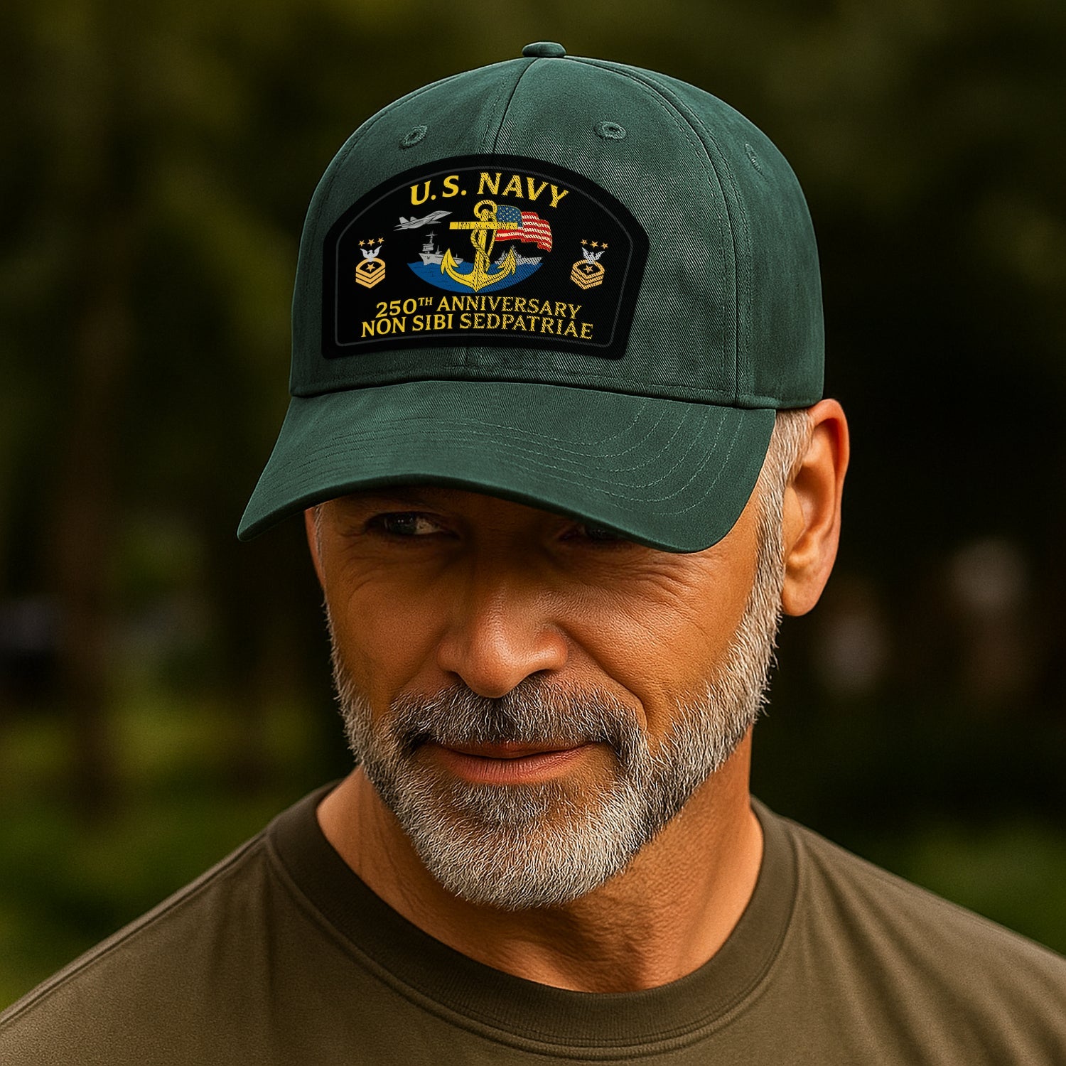 Custom Ranks US Navy Premium Washed Denim Cap DC010