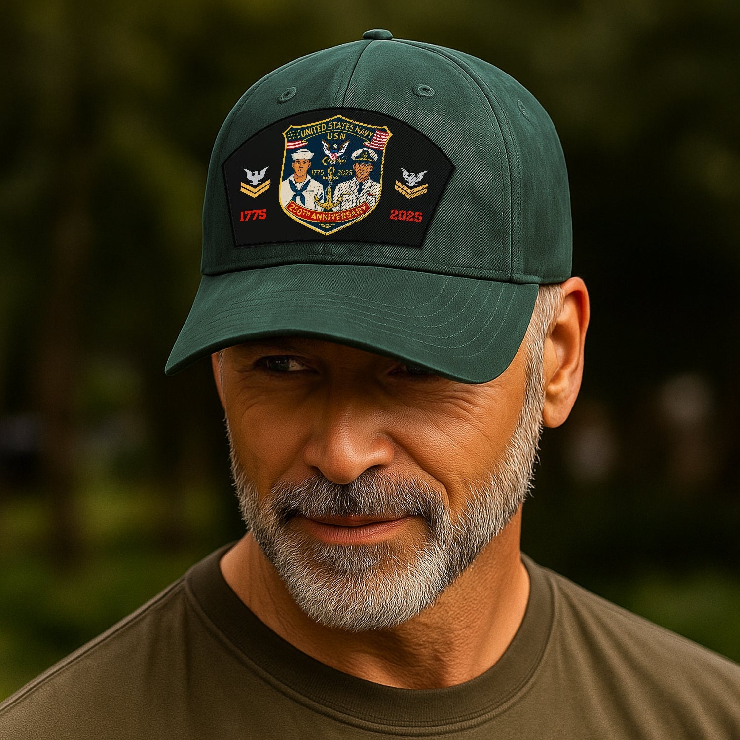 Custom Ranks US Navy Premium Washed Denim Cap DC014