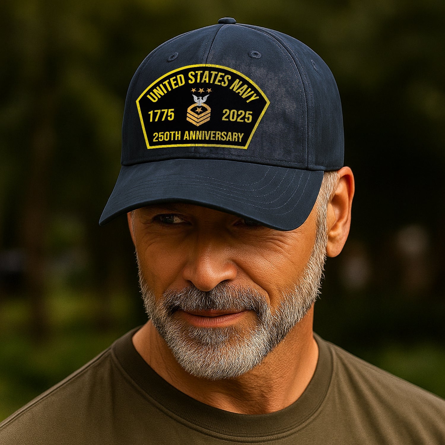 Custom Ranks US Navy Premium Washed Denim Cap DC008