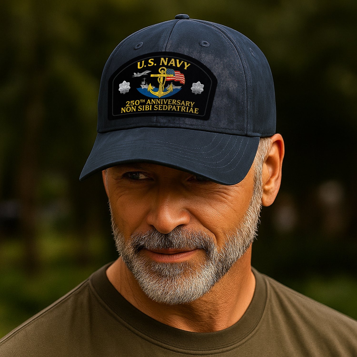Custom Ranks US Navy Premium Washed Denim Cap DC010