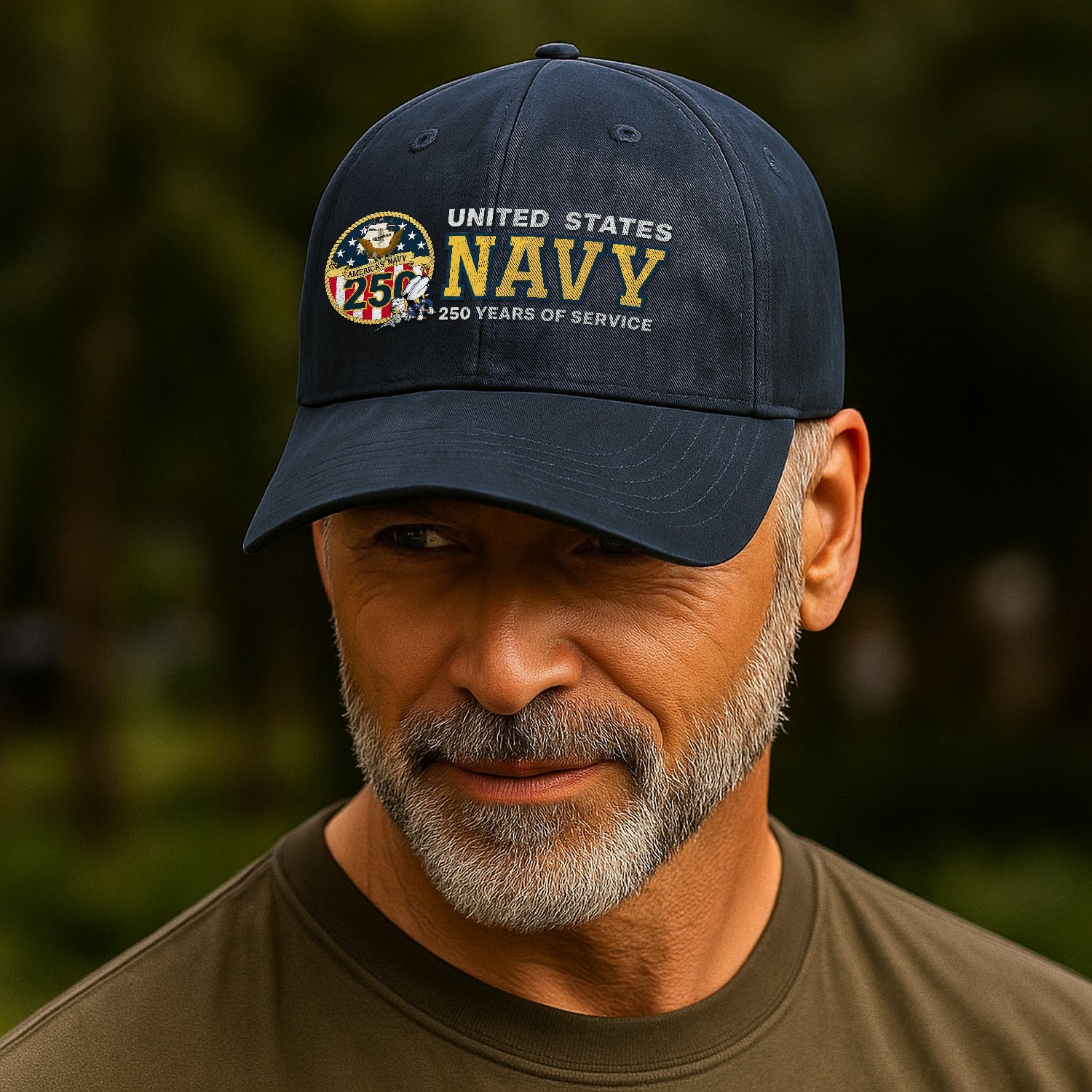 Custom Ranks US Navy Premium Washed Denim Cap DC011
