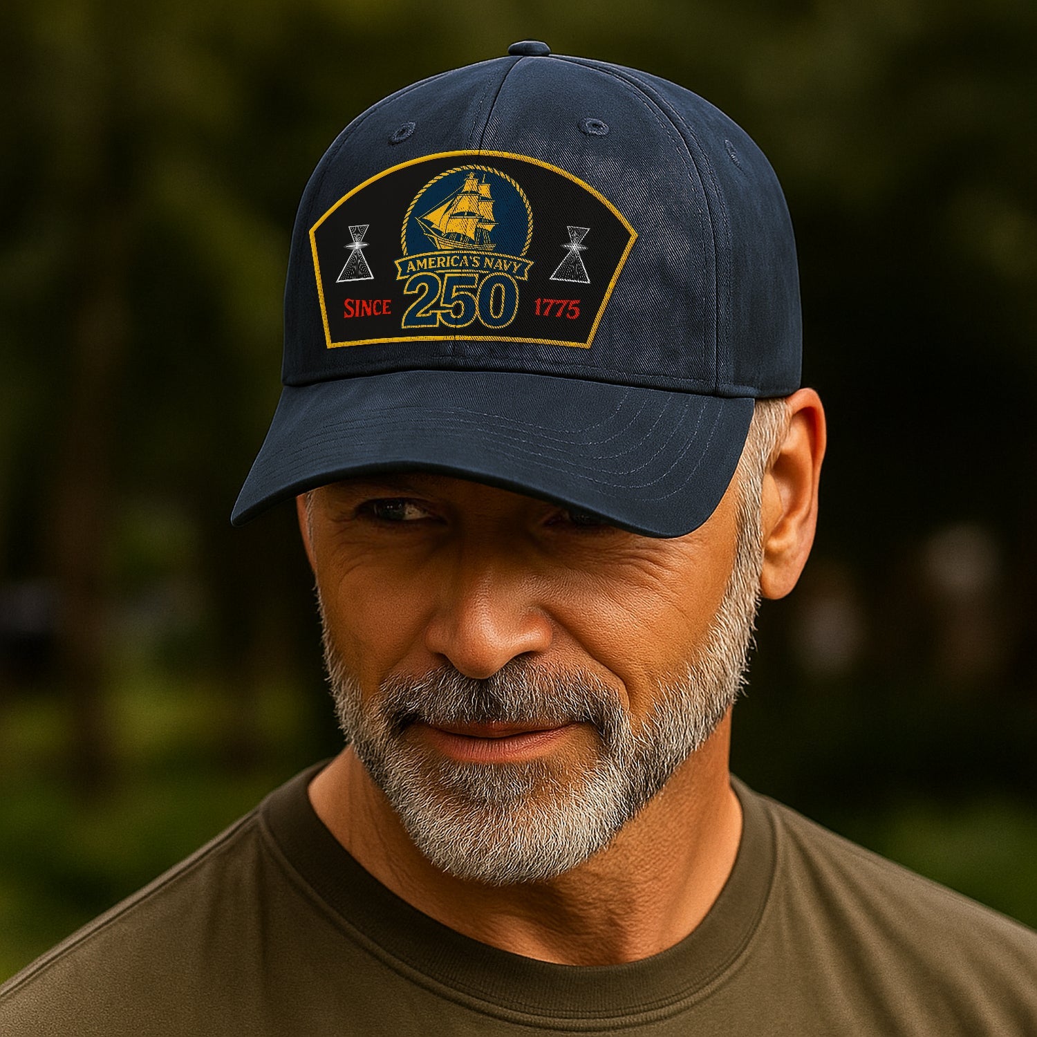 Custom Ranks US Navy Premium Washed Denim Cap DC015