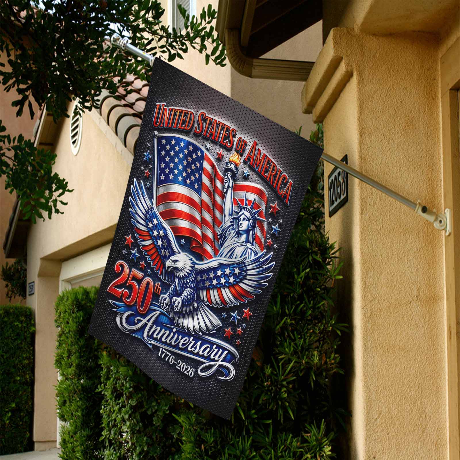 USA 250th Anniversary Patriotic Garden Flag Eagle Liberty American Flag