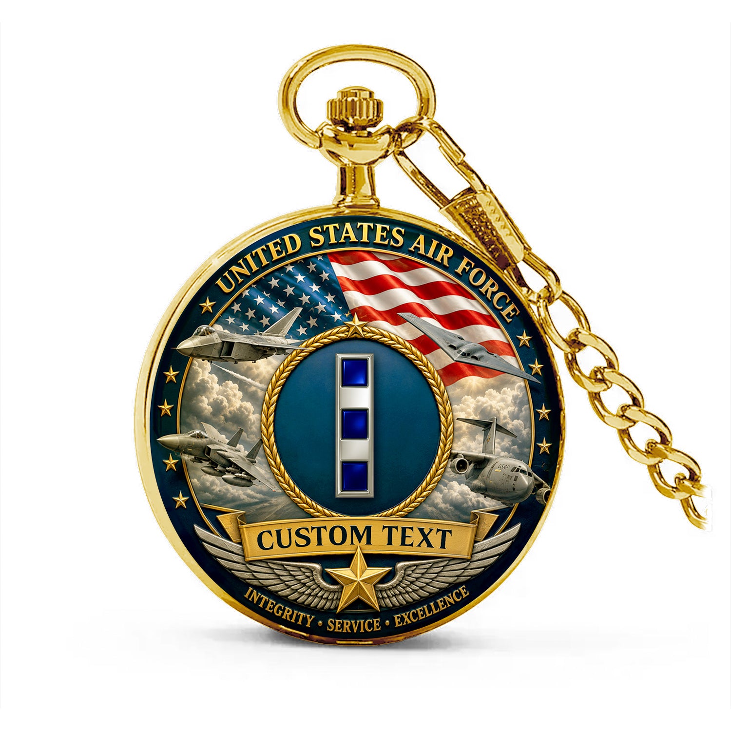 US Air Force 250th Anniversary Pocket Watch Custom Sailor Gift