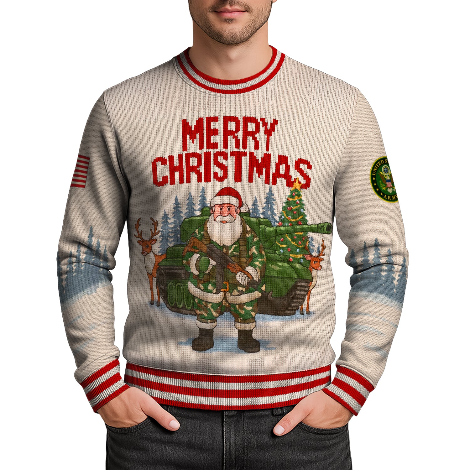 US Army Merry Christmas Ugly Christmas Sweater