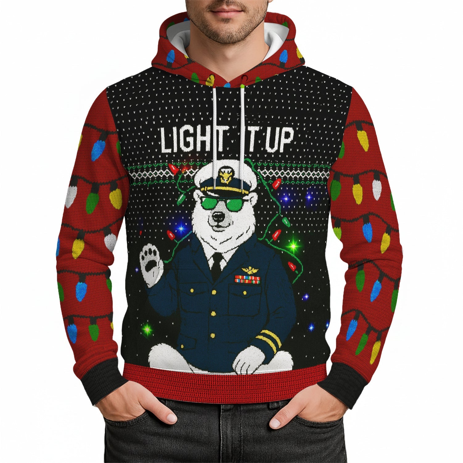 US Navy Light It Up Hoodie 3D All Over Print