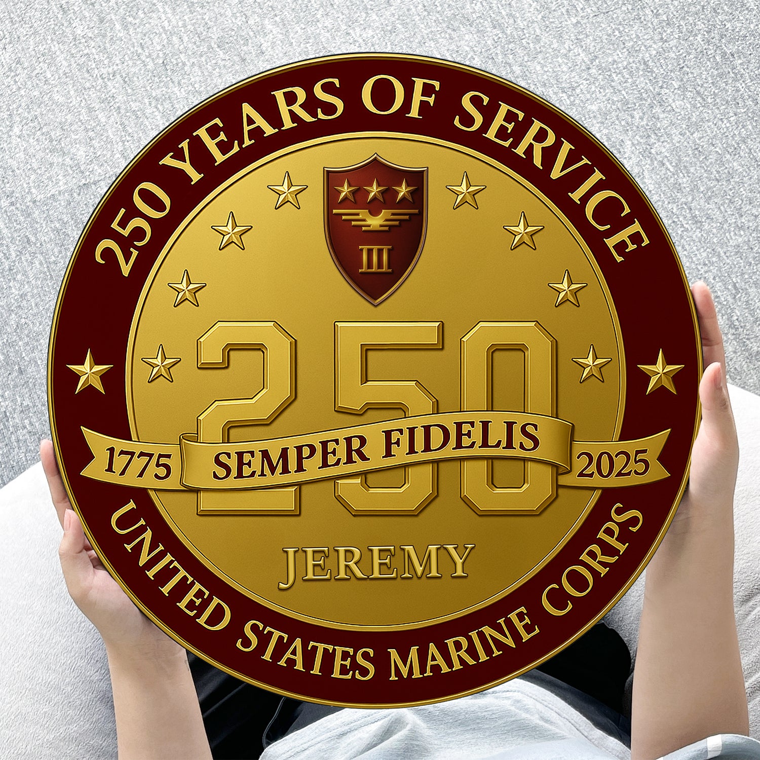 MARlNE 250 Years of Service Wooden Sign