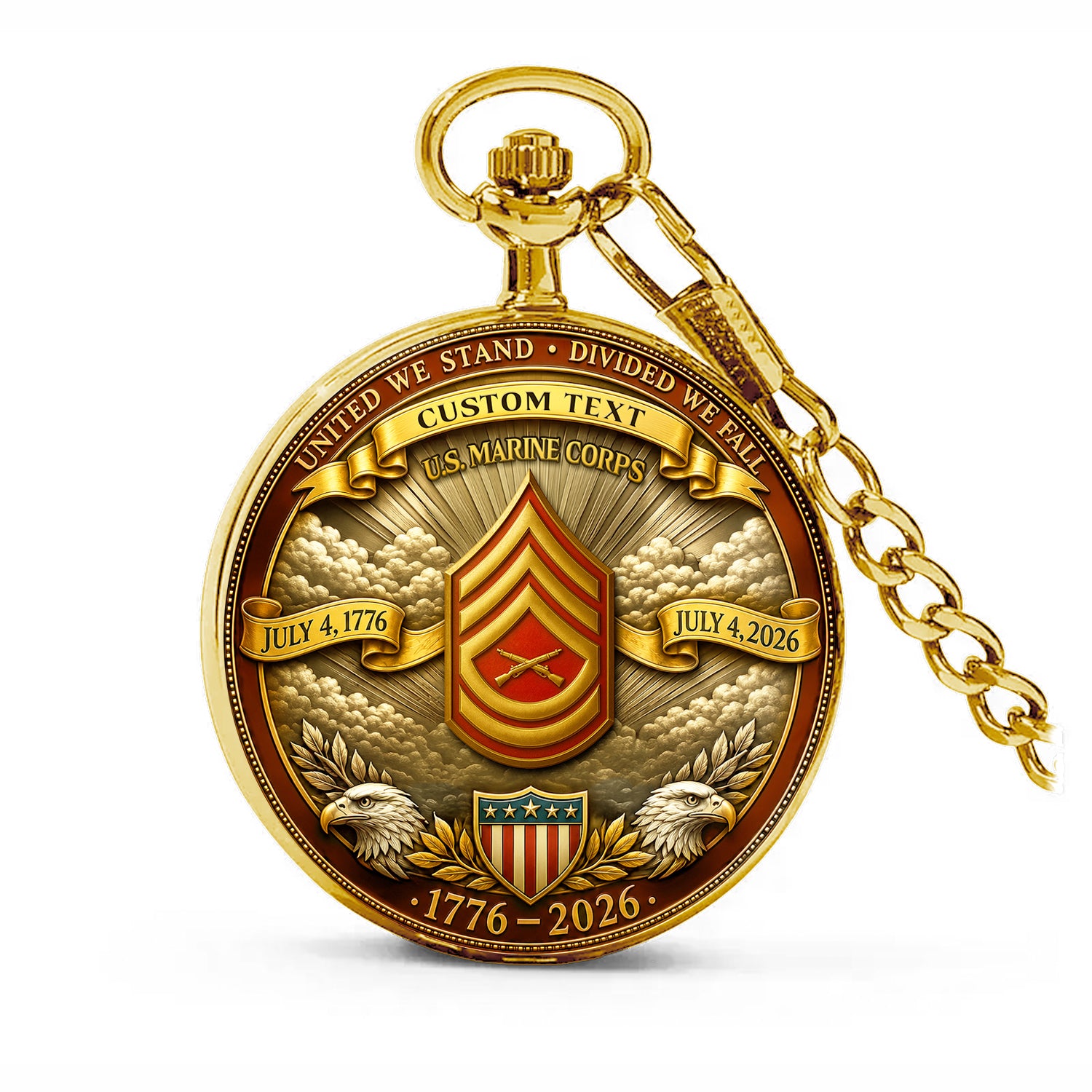 Personalized USMC Veteran Pocket Watch Custom Gift