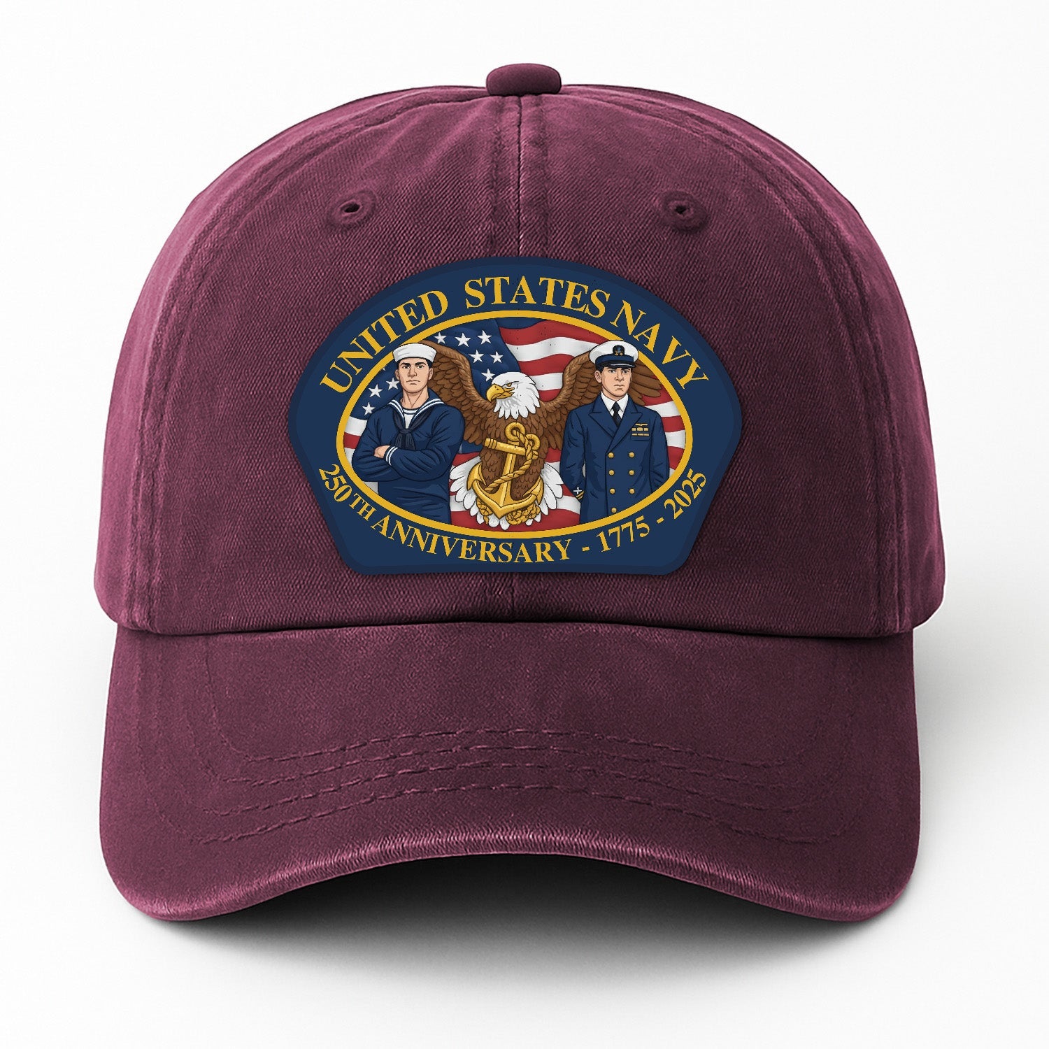United Stetes Navy 250th Anivesary US Navy Premium Washed Denim Cap