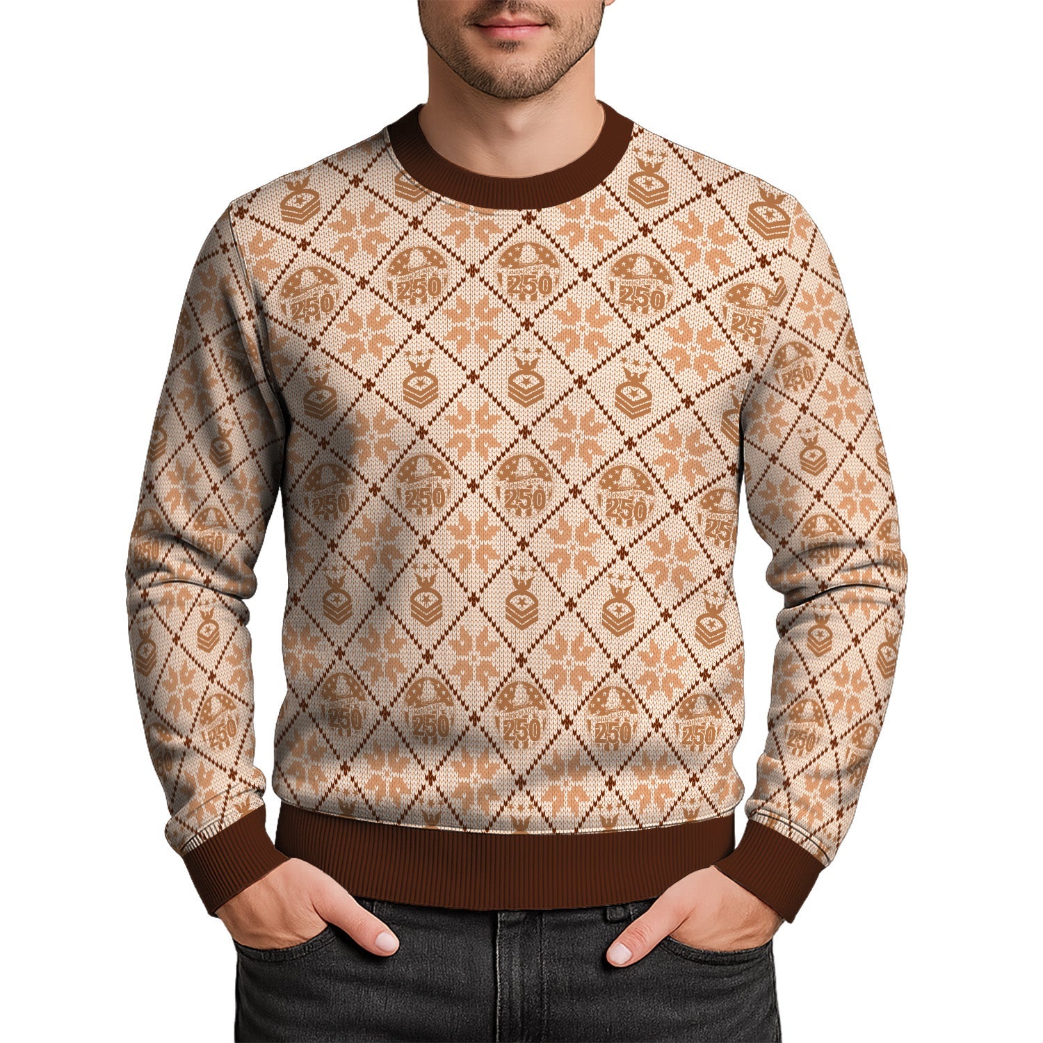 Personalized US Navy Christmas Ugly Sweater TUST07