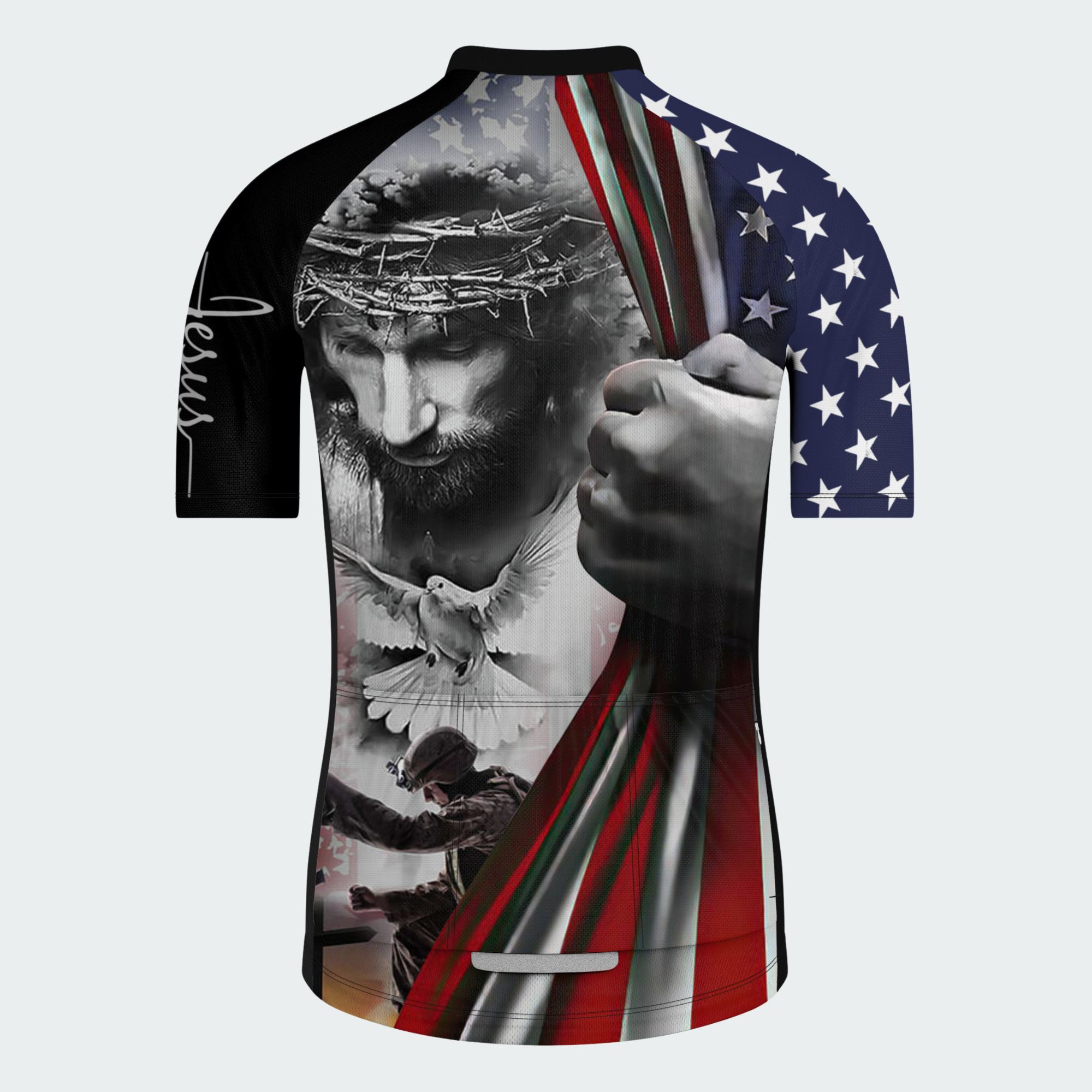 Men’s Faith Over Fear Christian Patriotic Cycling Jersey