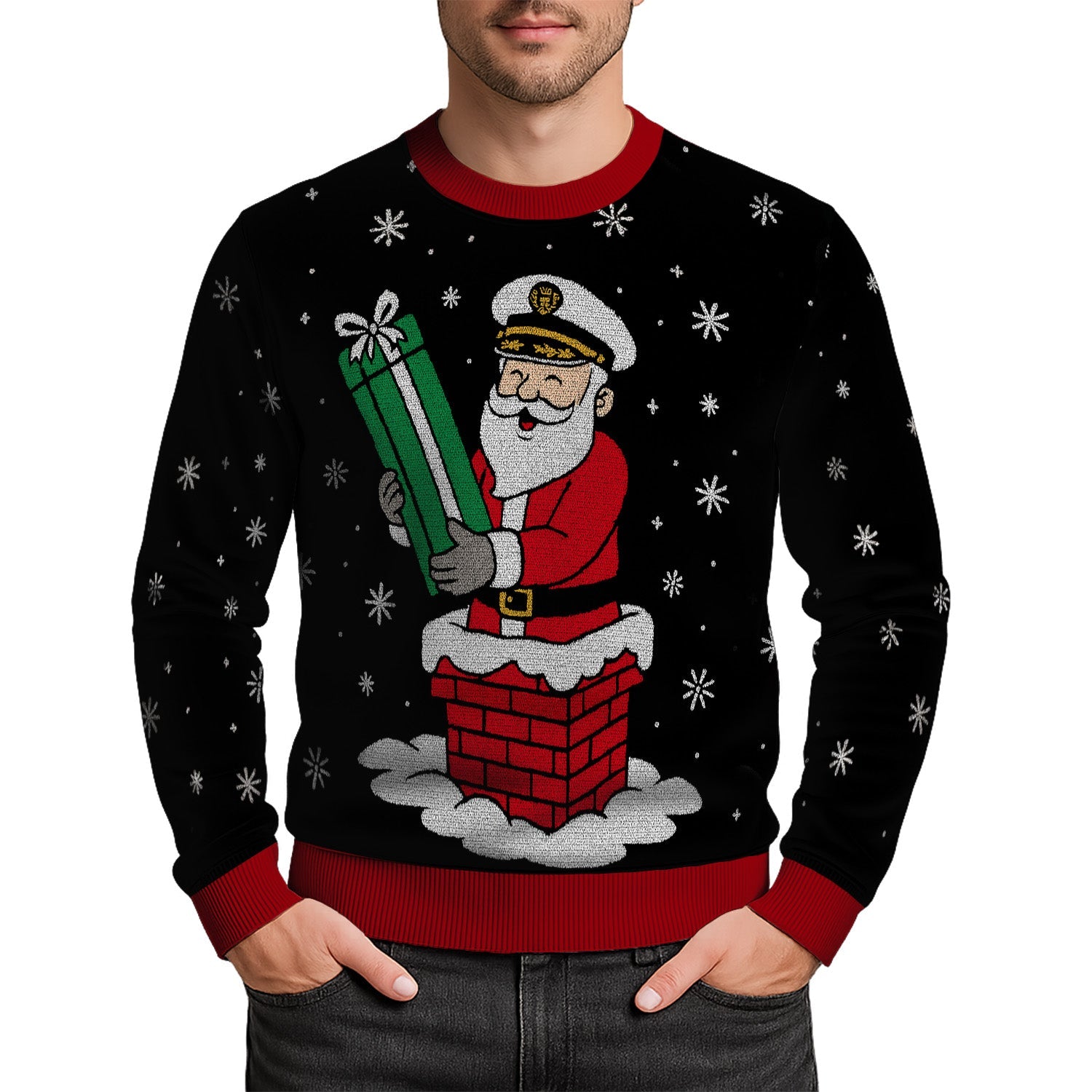 US Navy Santa Christmas Ugly Sweater