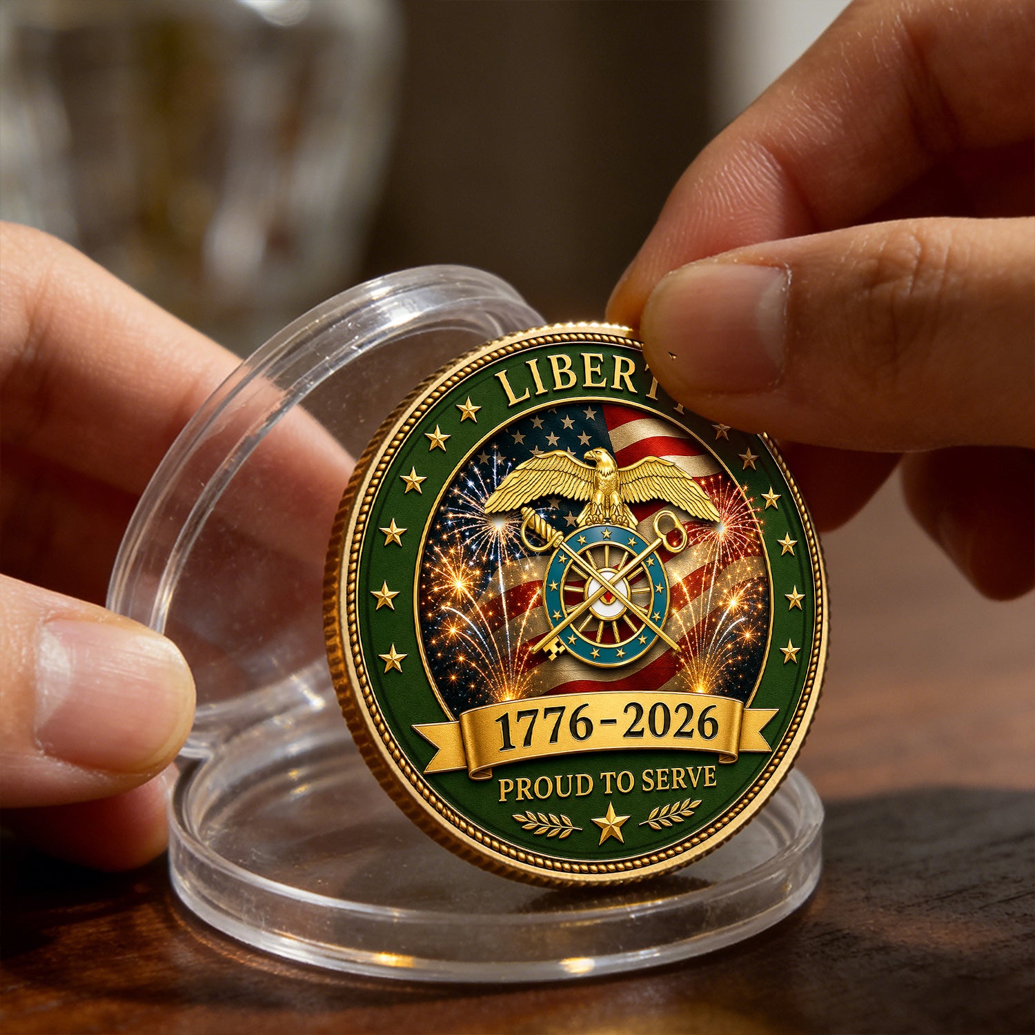 Personalized U.S. Army Veteran Rank Challenge Coin – Custom Text & Rank