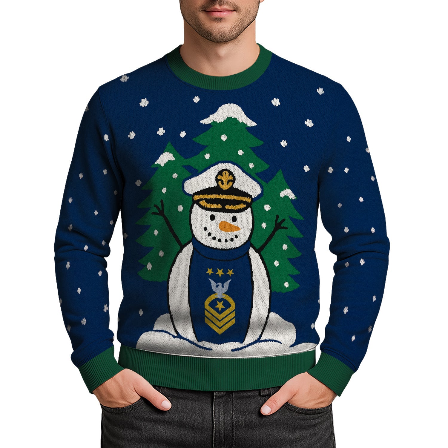 Personalized US Navy Christmas Ugly Sweater TUST16