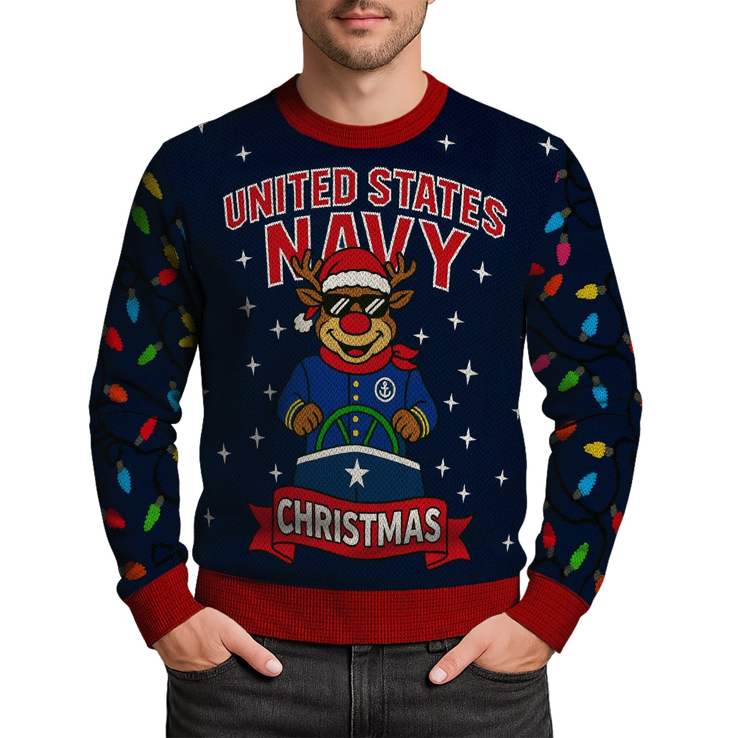 US Navy 1775 - 2025 Christmas Ugly Sweater