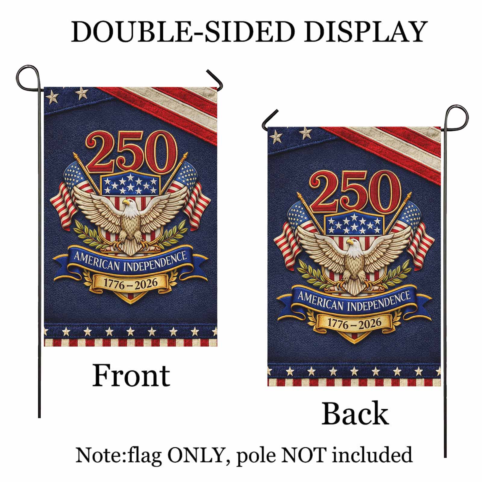 250 Years American Independence Garden Flag Patriotic Eagle USA Flag Decor