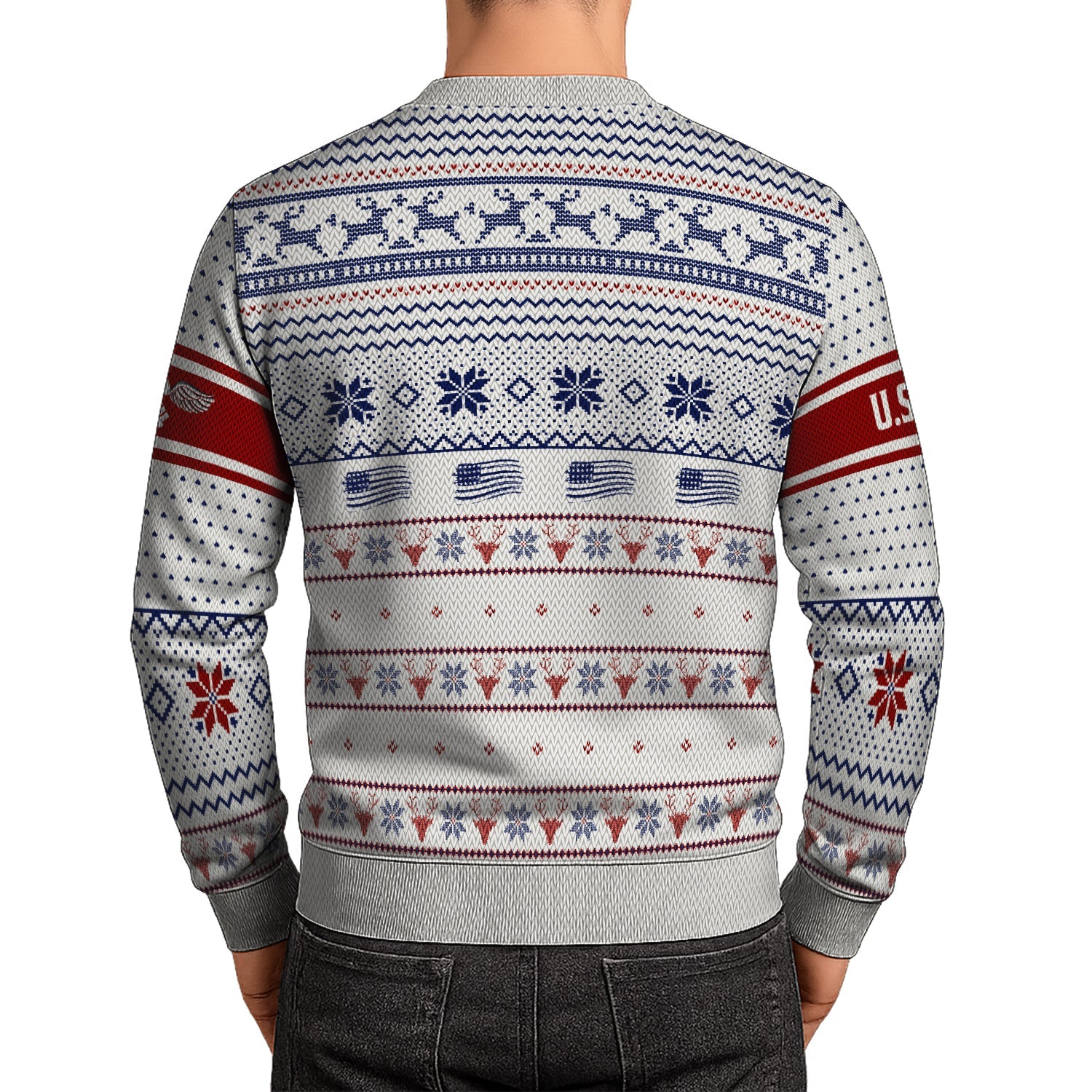 Personalized US Navy Christmas Ugly Sweater JUST08