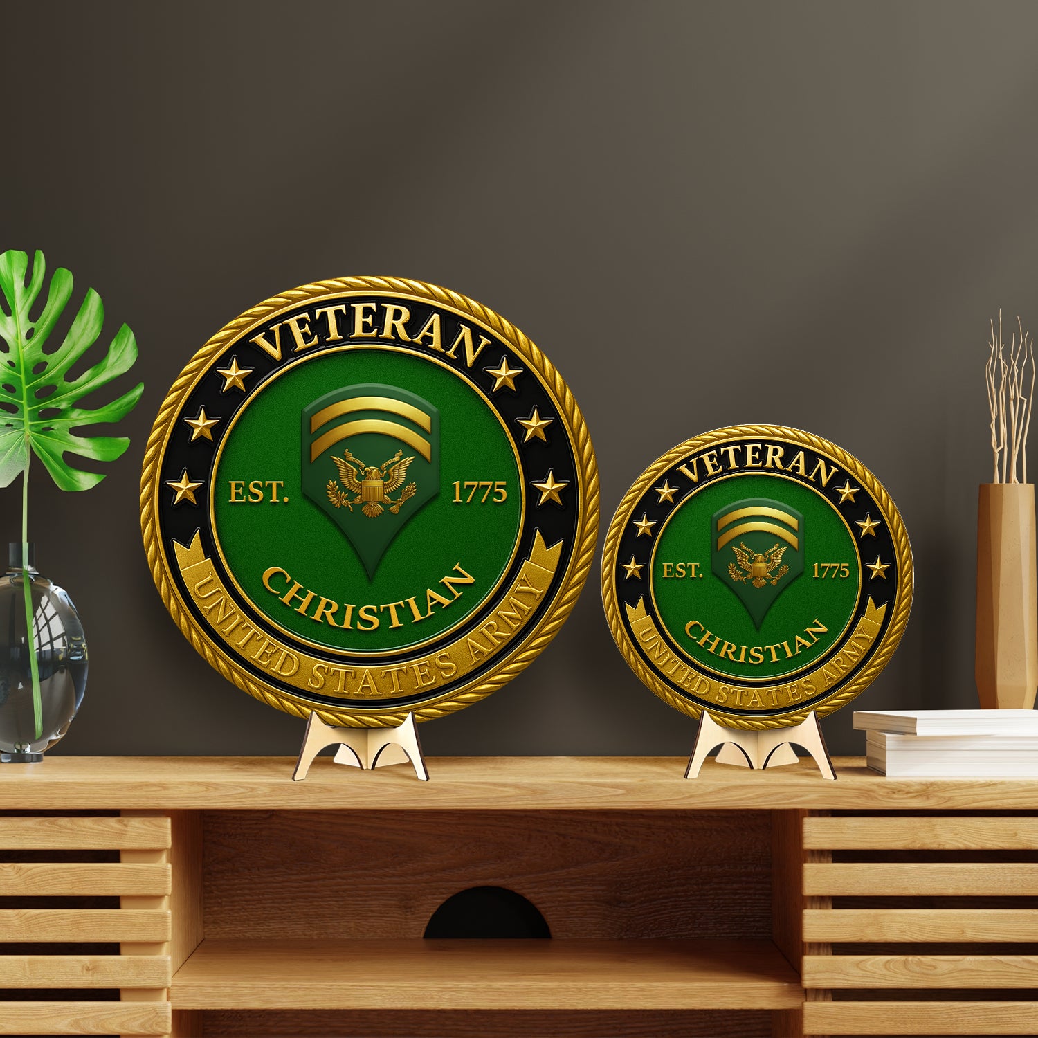US Army Veteran Round Sign