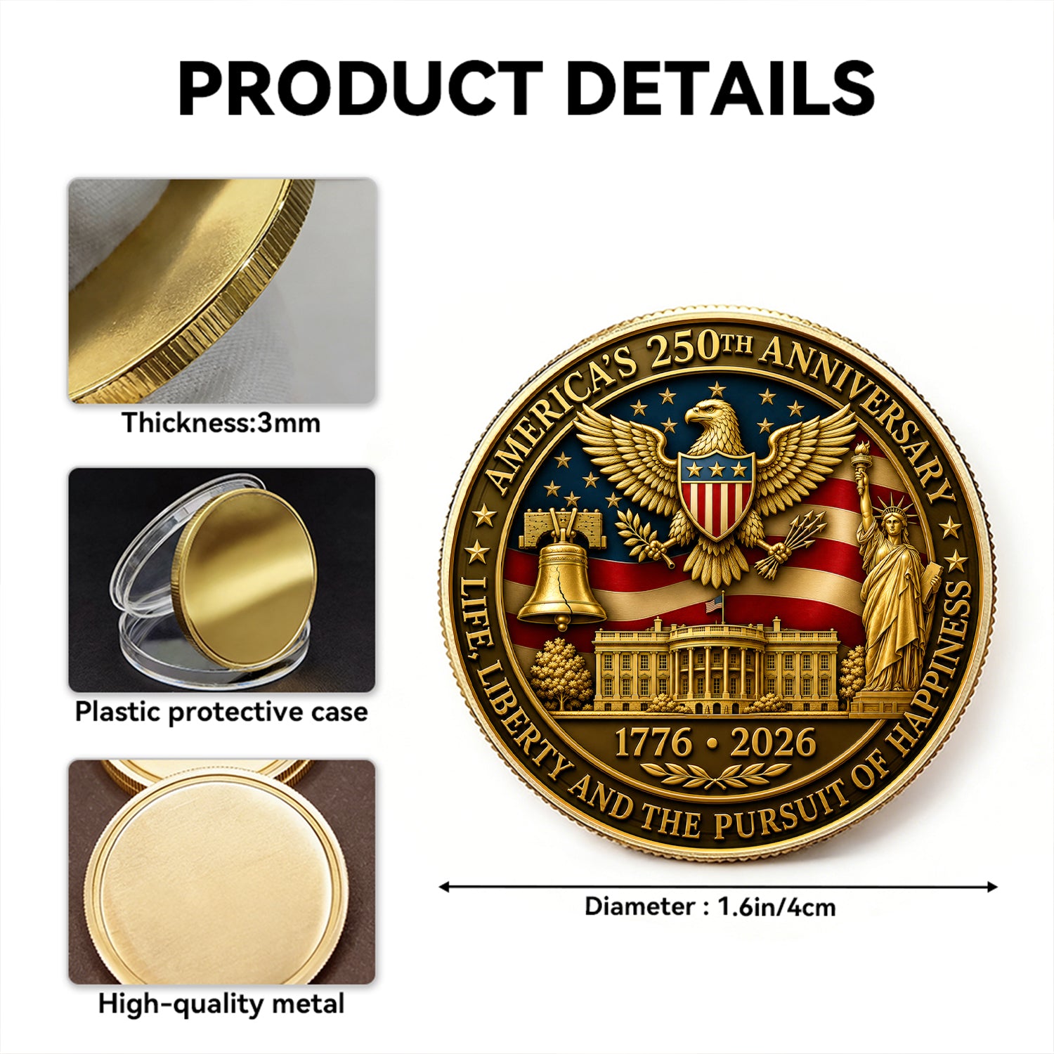 America’s 250th Anniversary Commemorative Challenge Coin