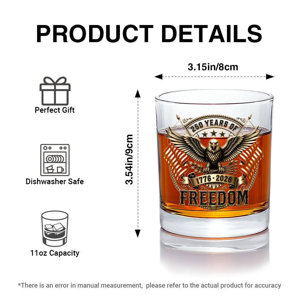 American Heritage Whiskey Glass USA Semiquincentennial