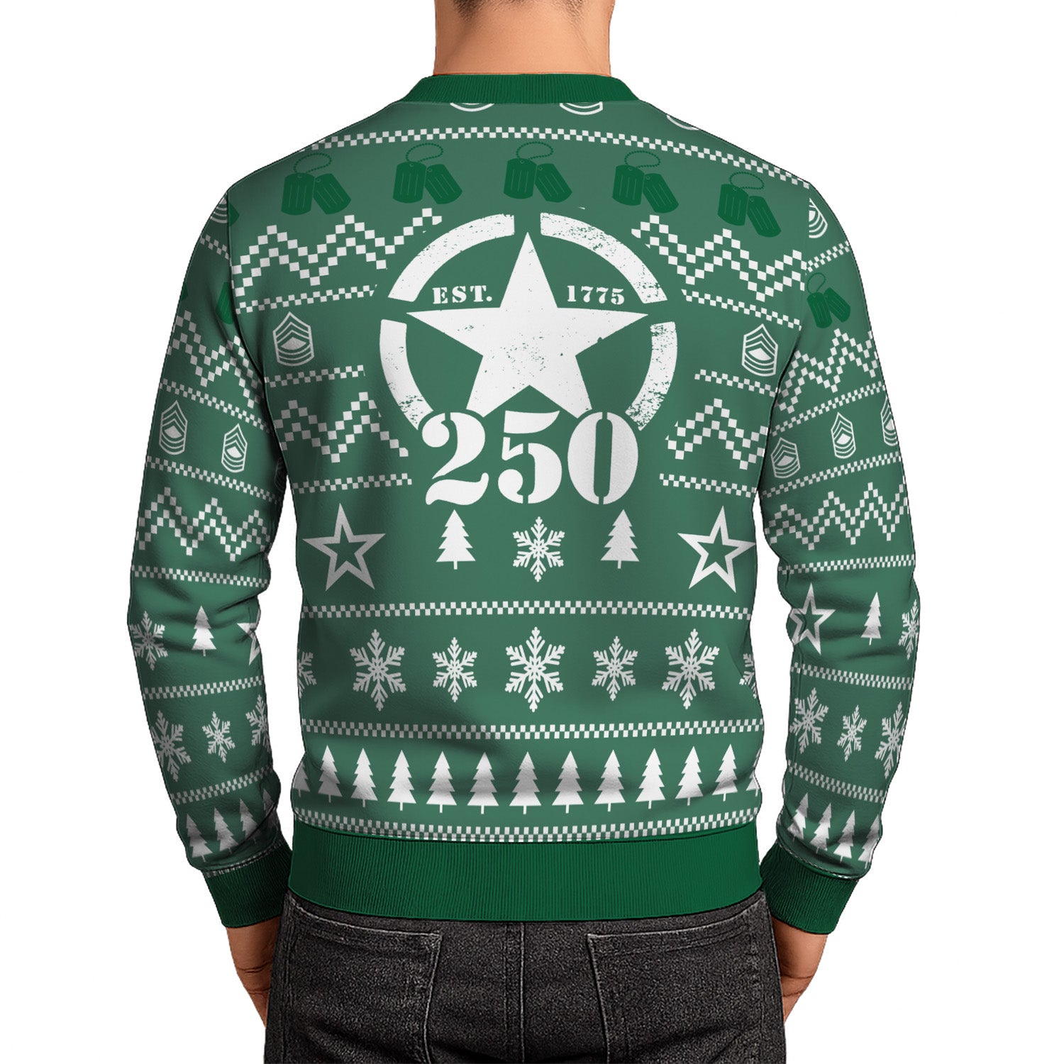 Custom Ranks US Army Ugly Christmas Sweater for Women Men TUST01