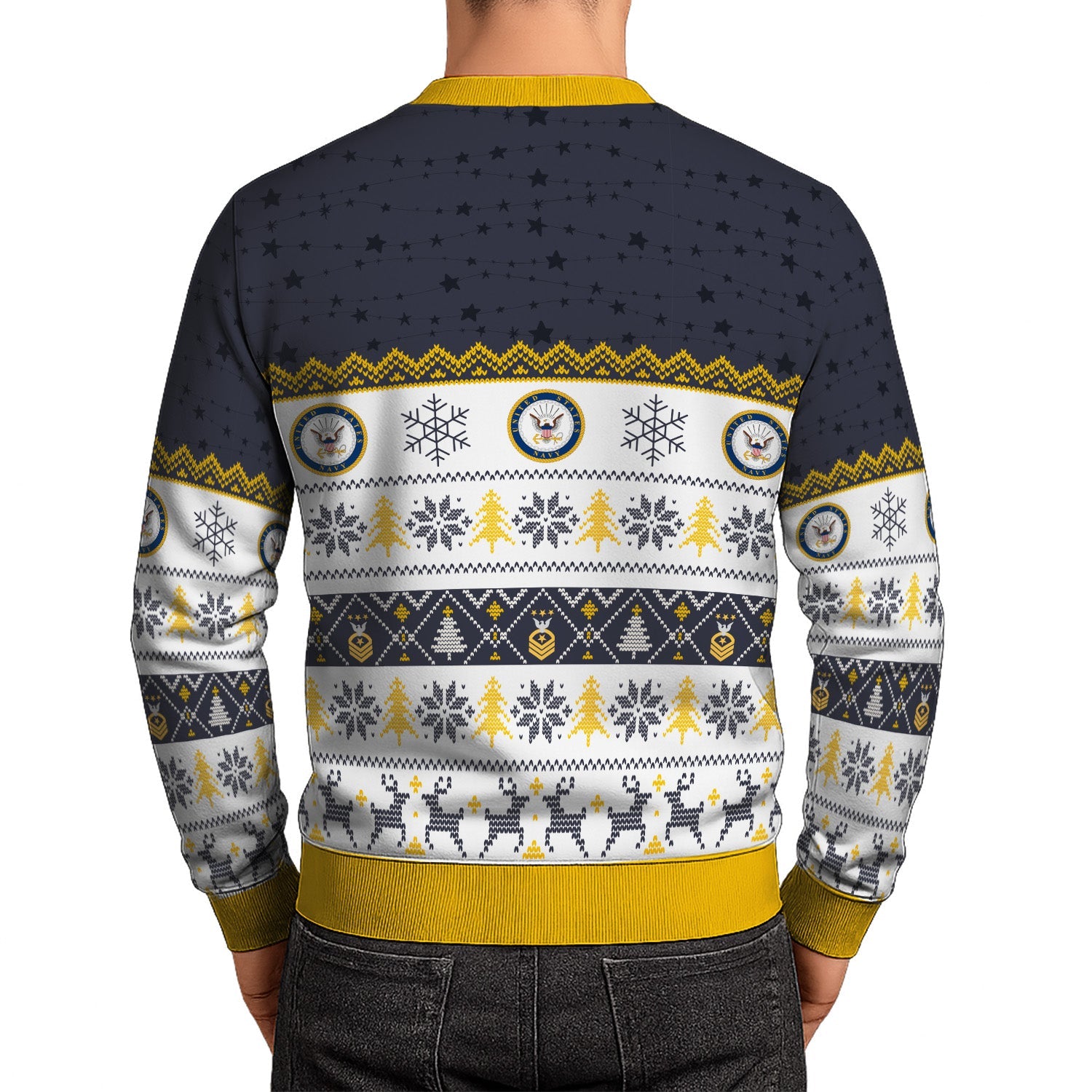 Personalized US Navy Christmas Ugly Sweater TUST06