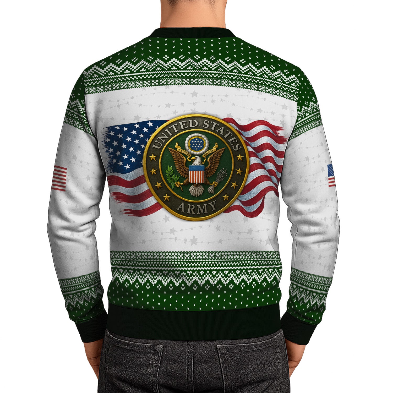 Personalized US Army Ugly Christmas Sweater TUST09