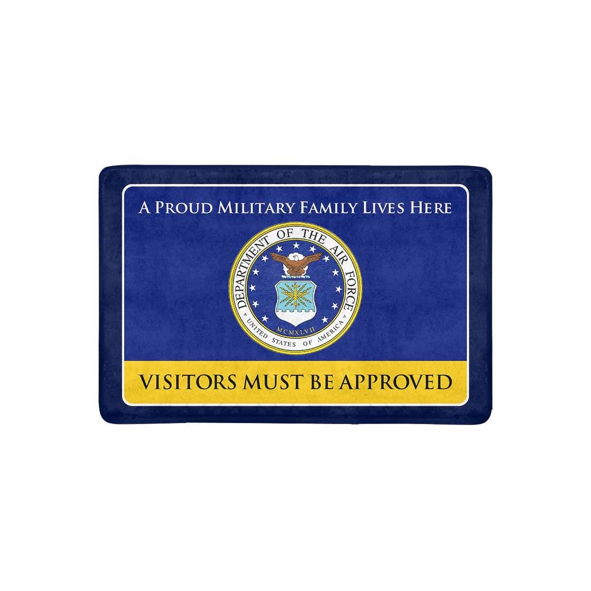 Proud Military Family Doormat - Visitors must be approved