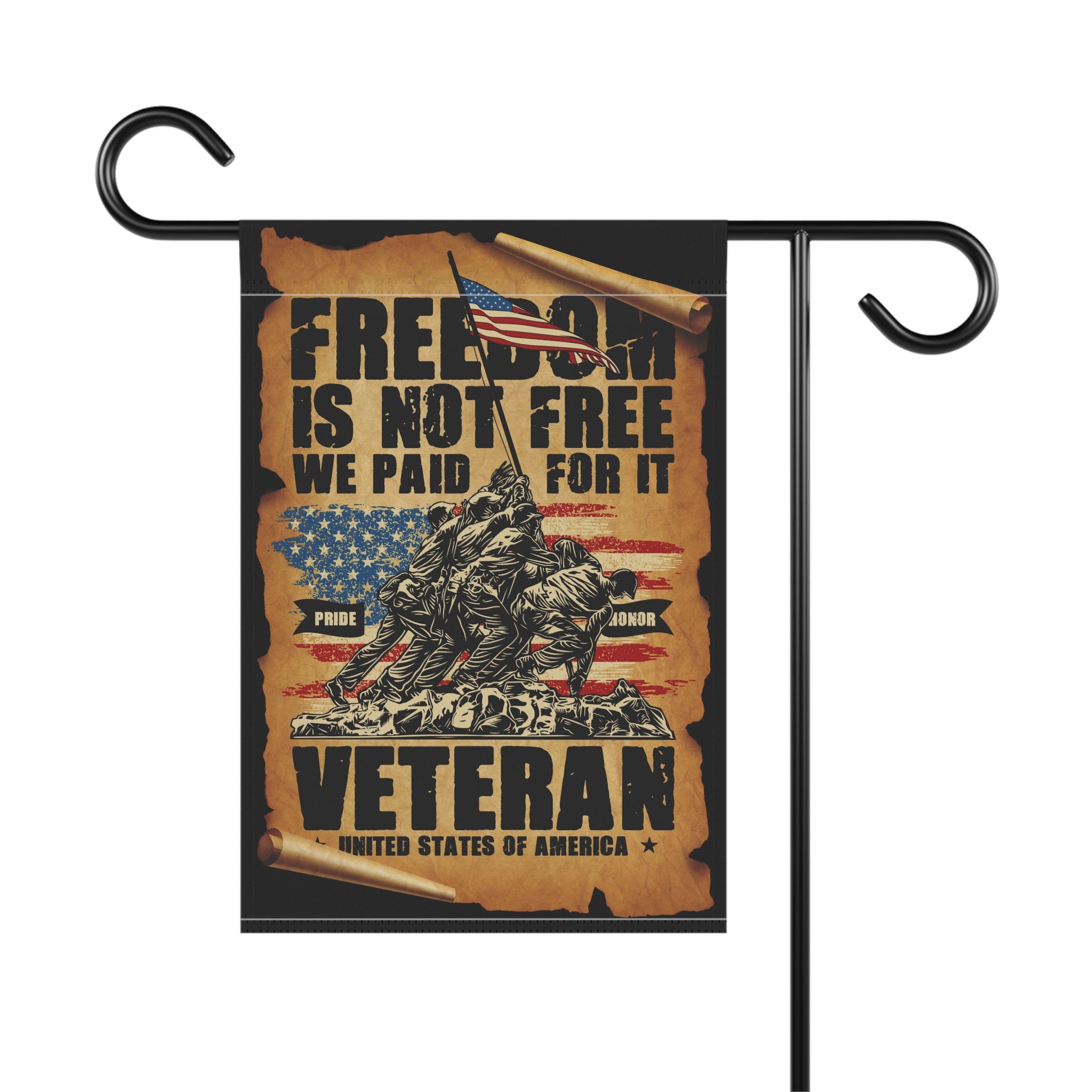 Freedom Is Not Free, We Paid For It Garden Banner - Patriotic Outdoor Decor, Celebrate Service & Sacrifice