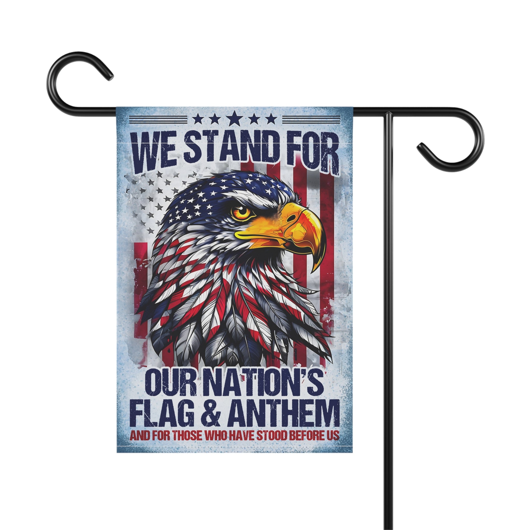 Stand For Our Nations Flag & Anthem Garden Banner - Patriotic Outdoor Decor, Celebrate Service & Sacrifice