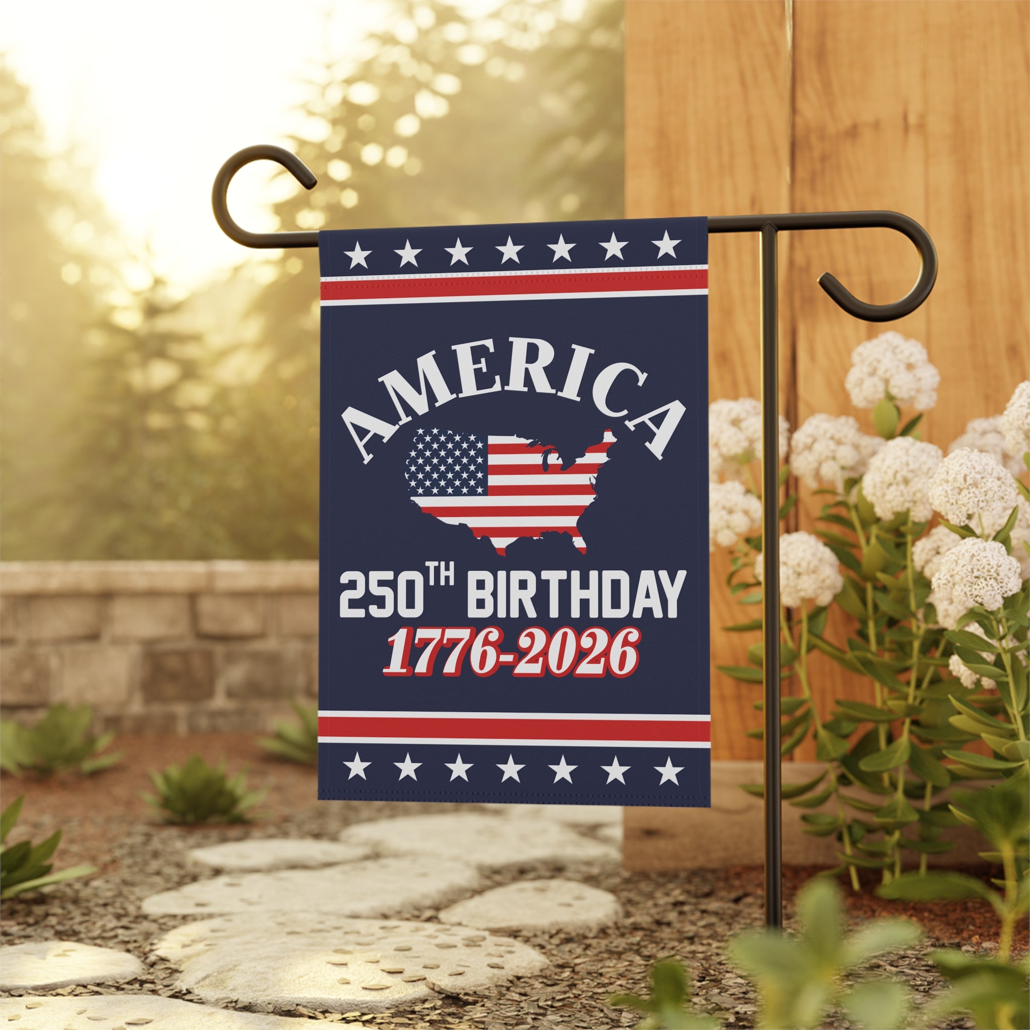 America 250th Birthday 1776 - 2026 Garden Flag 12''x18'' Twin-Side Printing