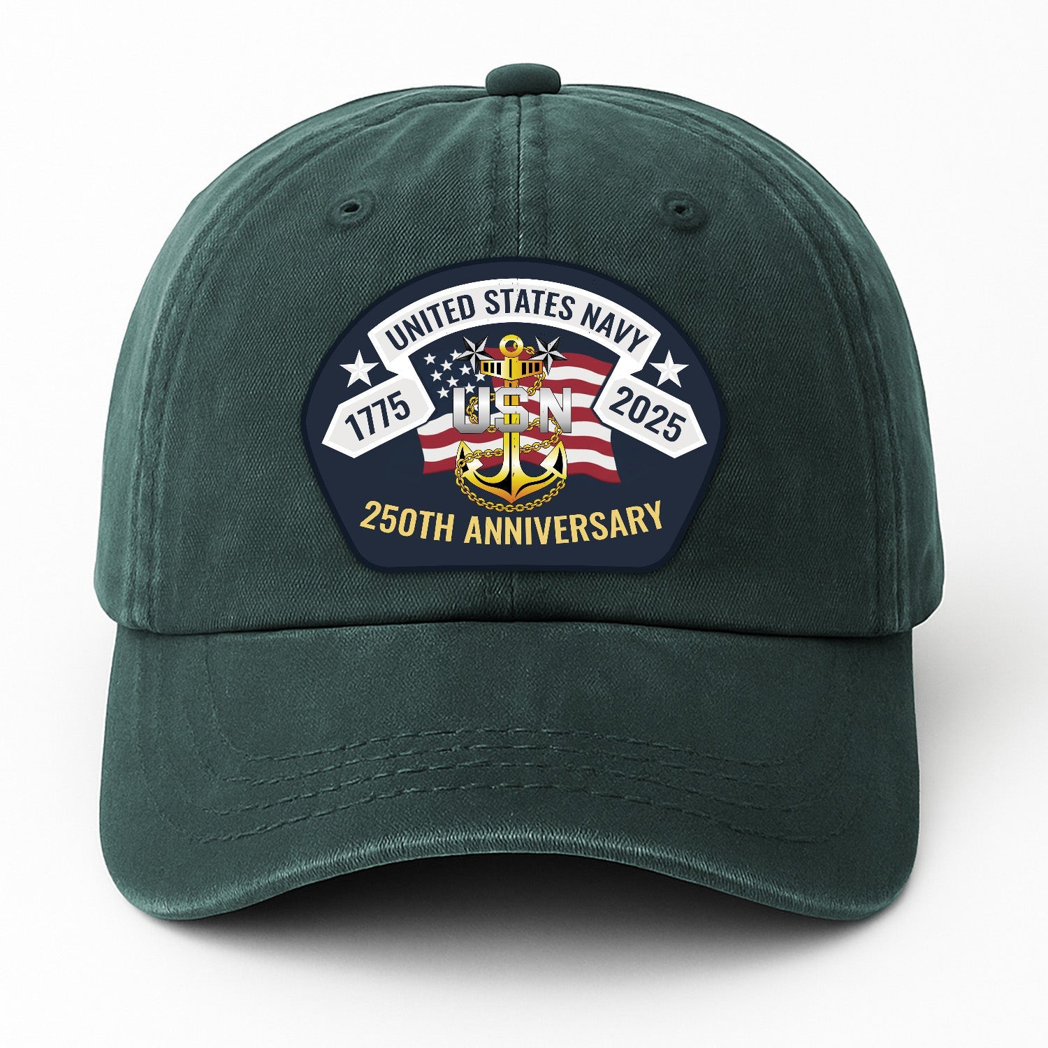 Custom Ranks US Navy US Navy Premium Washed Denim Cap DC29