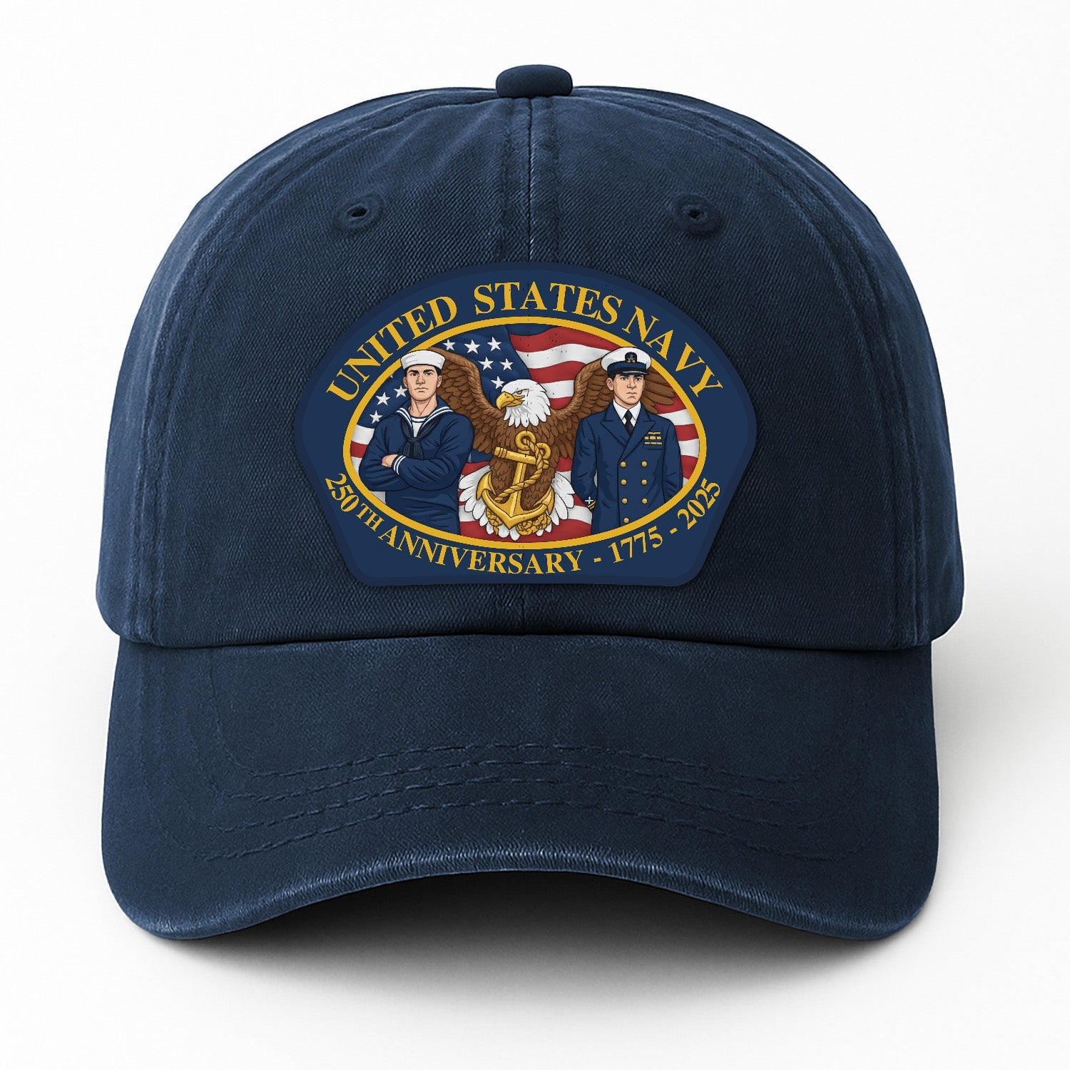 United Stetes Navy 250th Anivesary US Navy Premium Washed Denim Cap
