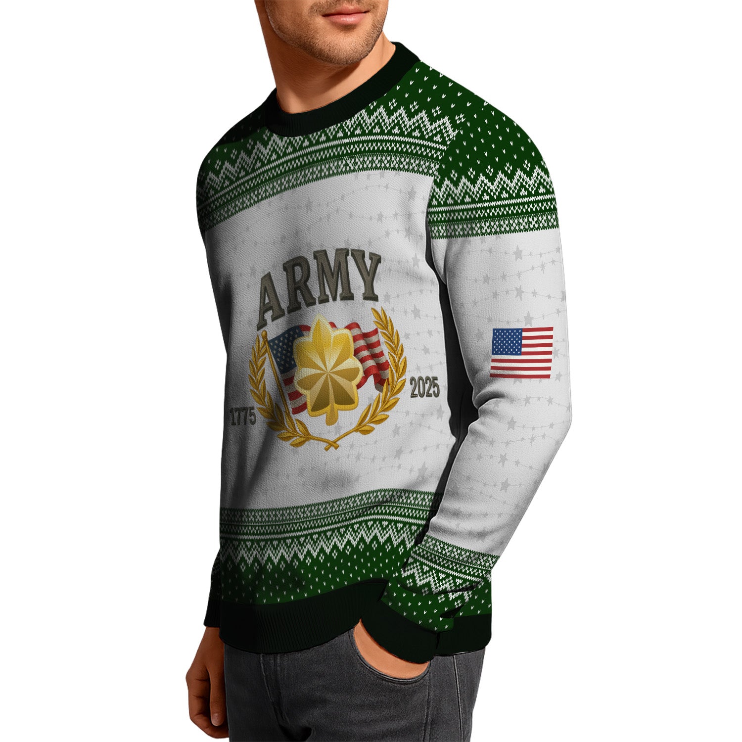 Personalized US Army Ugly Christmas Sweater TUST09