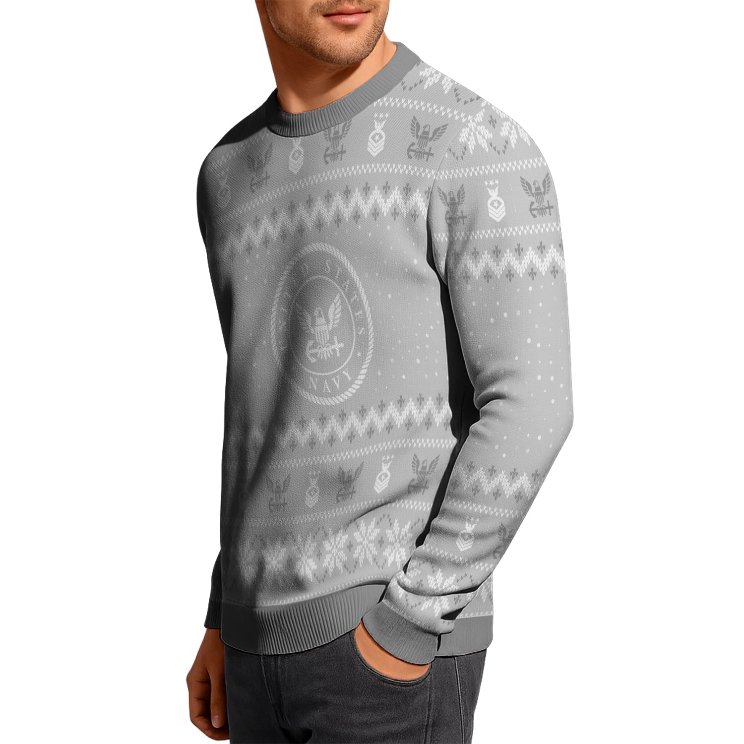 Personalized US Navy Christmas Ugly Sweater TUST08