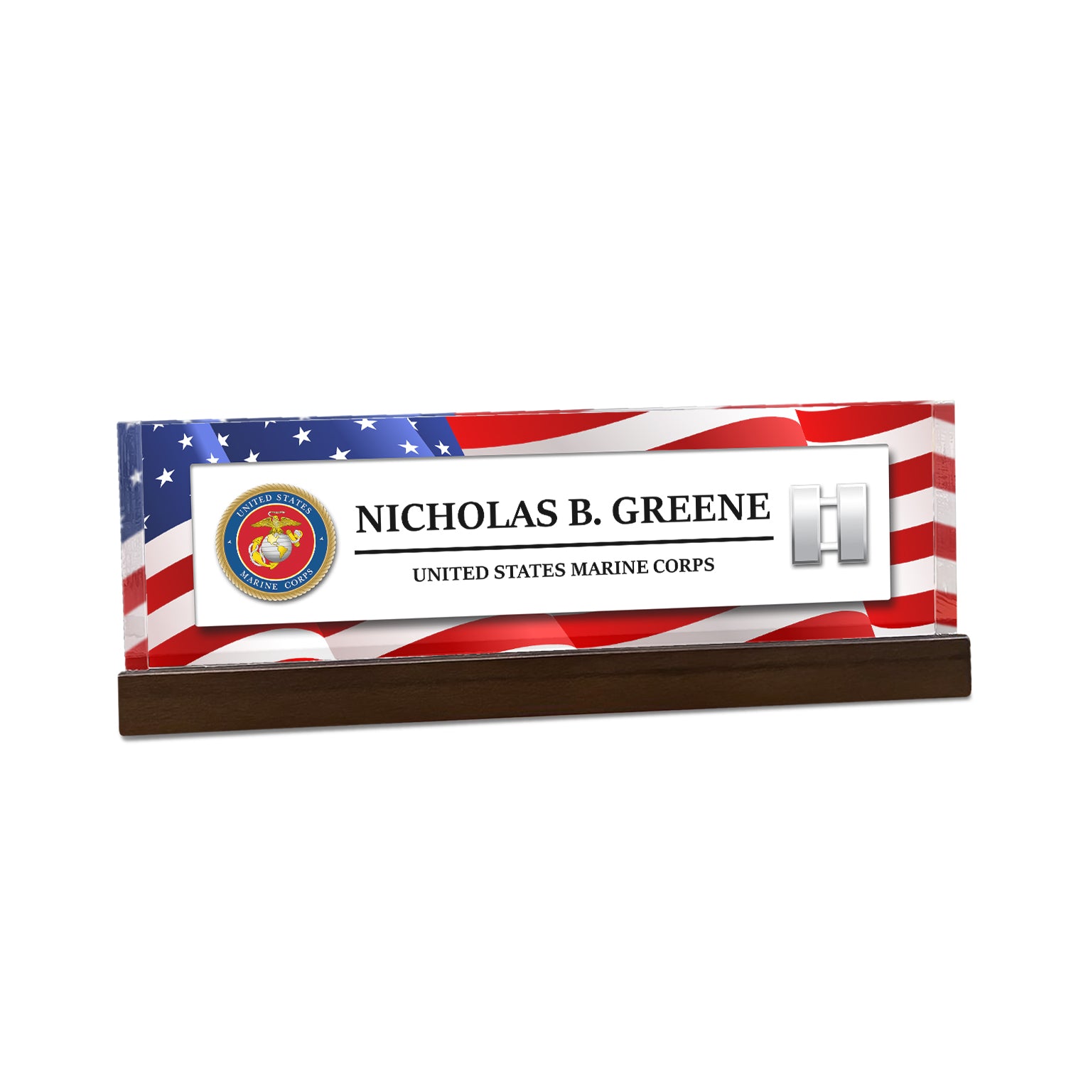 Custom Desk Acrylic Plaque -  Nameplate Gift for MARlNES