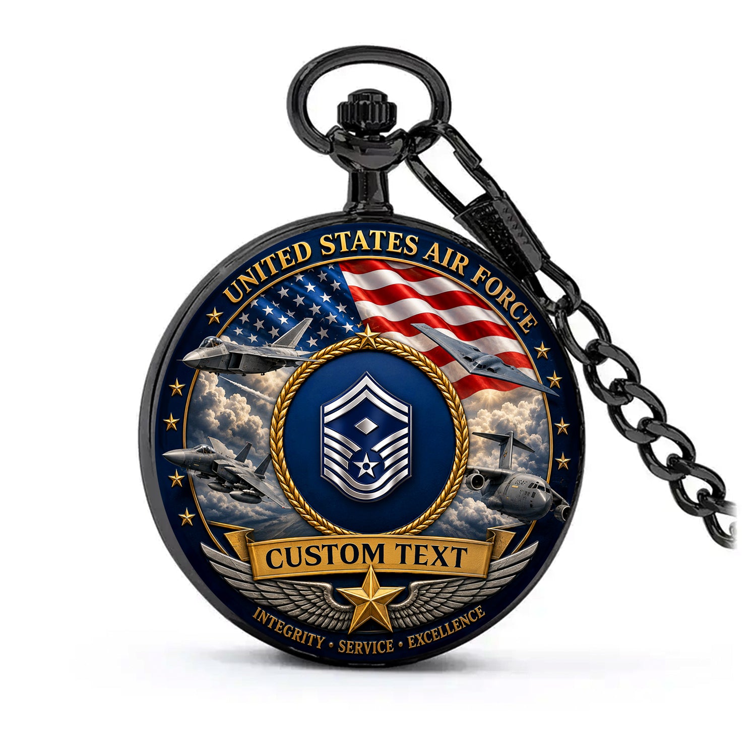 US Air Force 250th Anniversary Pocket Watch Custom Sailor Gift