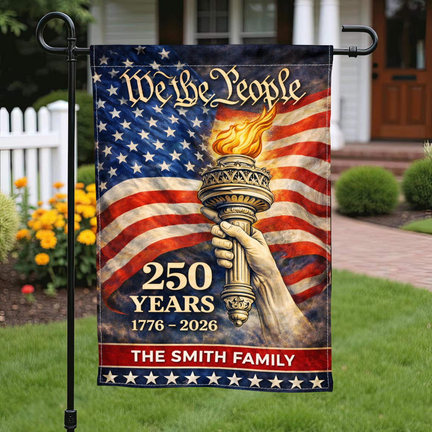 Personalized America 250 Garden Flag We The People 1776-2026