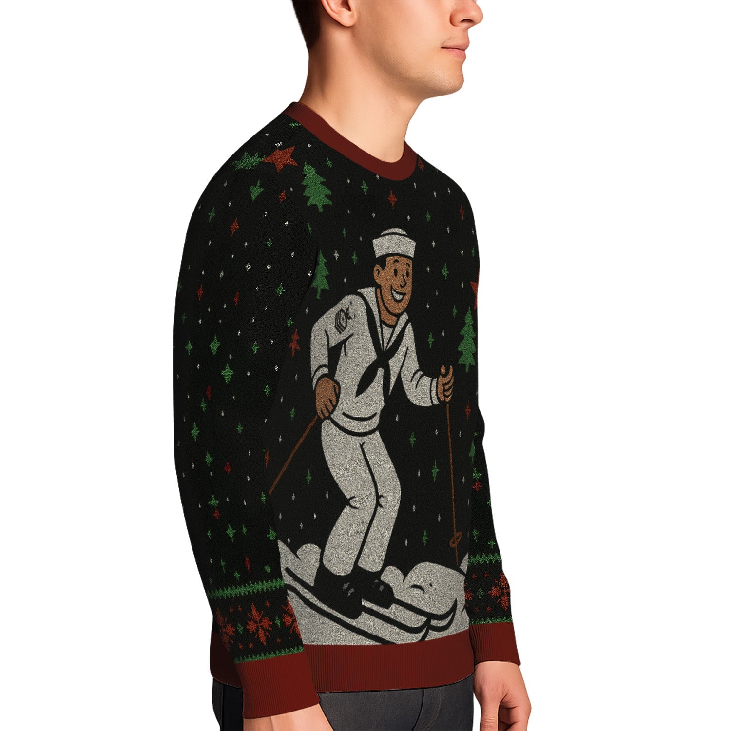 Personalized US Navy Christmas Ugly Sweater TUST14