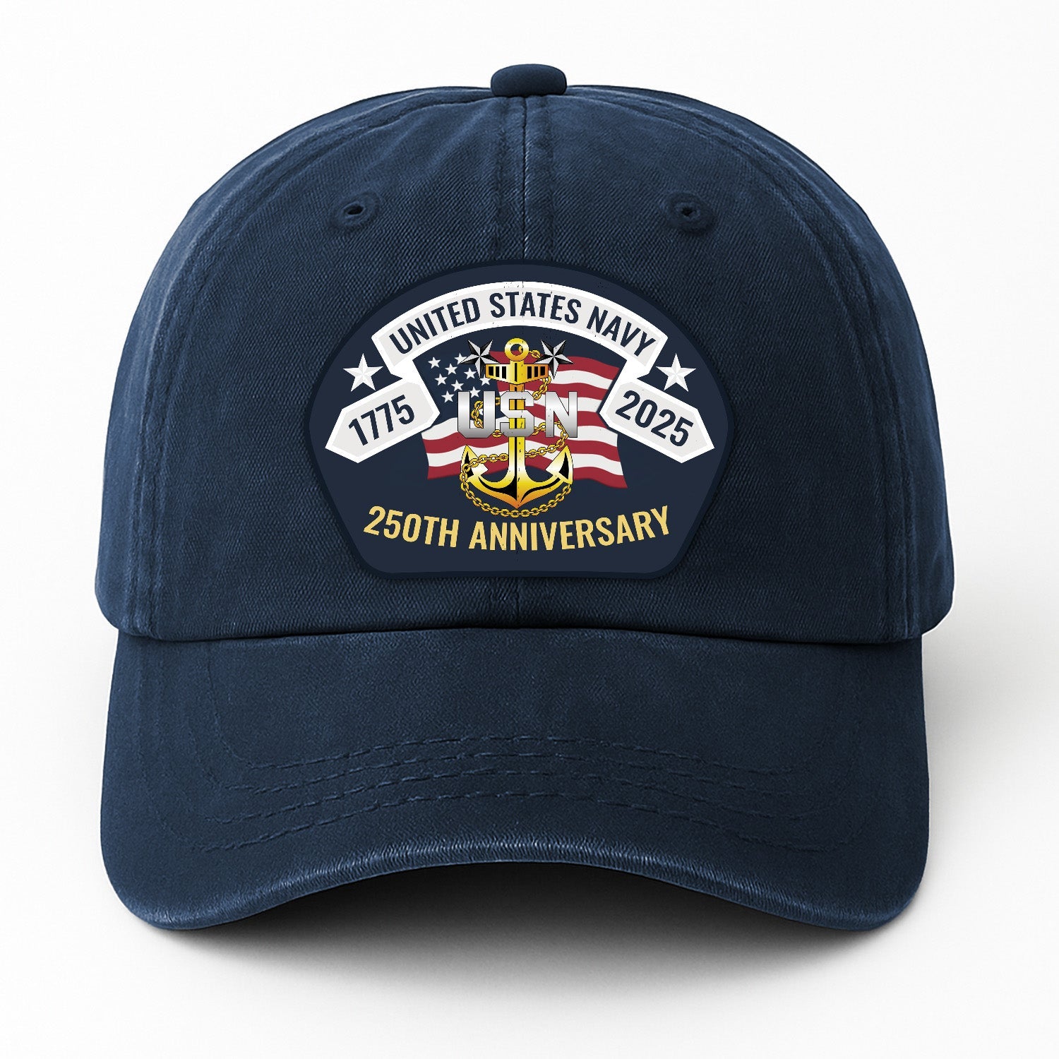 Custom Ranks US Navy US Navy Premium Washed Denim Cap DC29