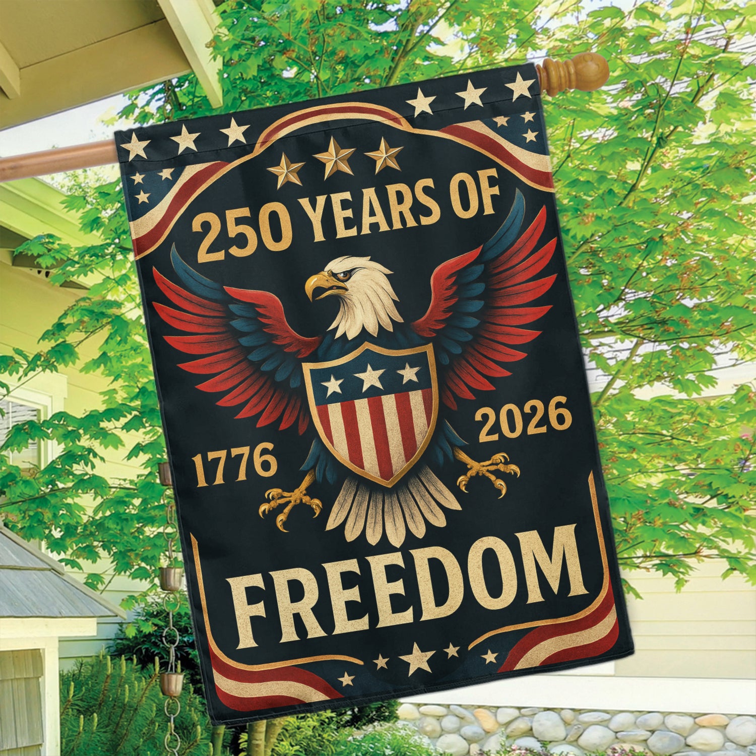 250 Years Of Freedom House Flag 28''x40'' Twin-Side Printing