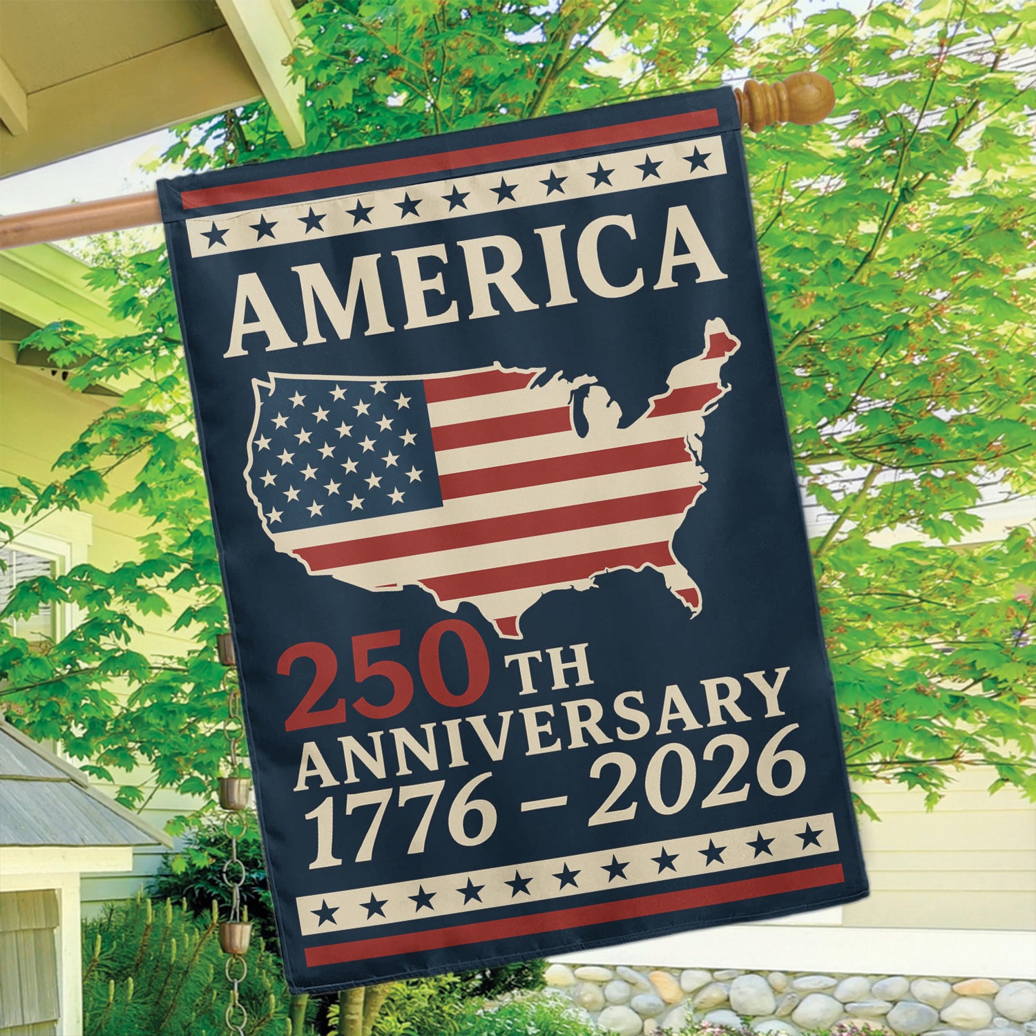 America 250th Anniversary 1776-2026 House Flag 28''x40'' Twin-Side Printing