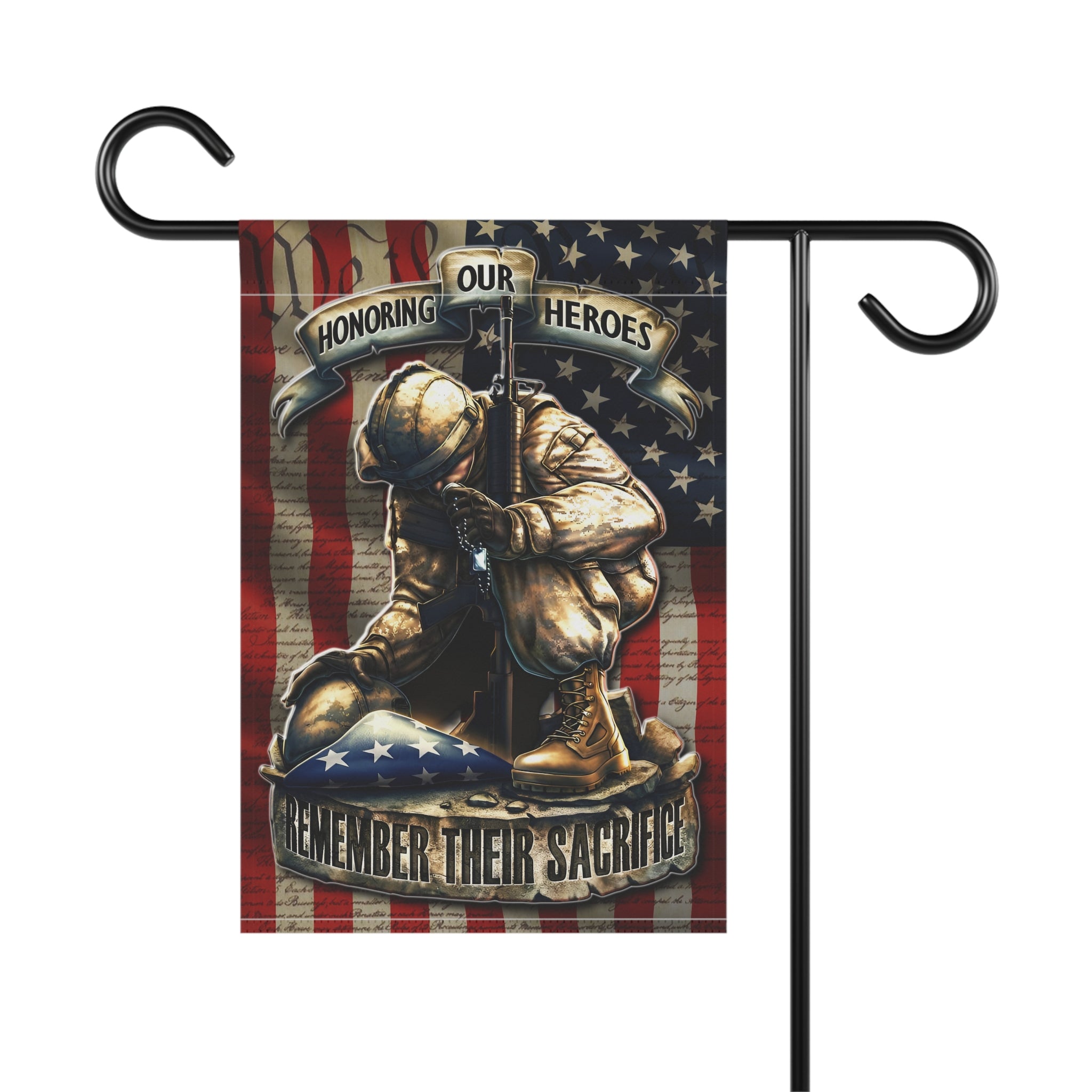 Remember Their Sacrifice Garden Banner - Patriotic Outdoor Decor, Celebrate Service & Sacrifice