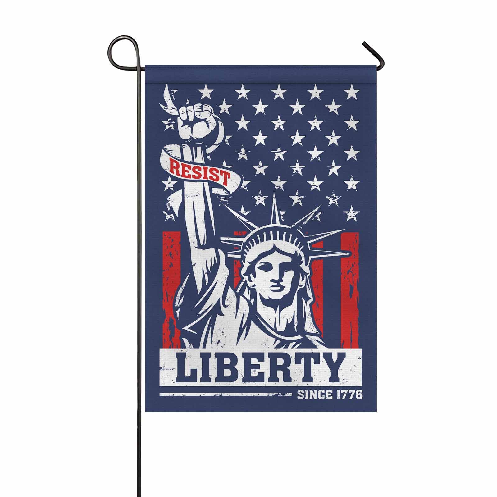 Resist Liberty Garden Flag Patriotic Statue of Liberty Since 1776 American Freedom Decor