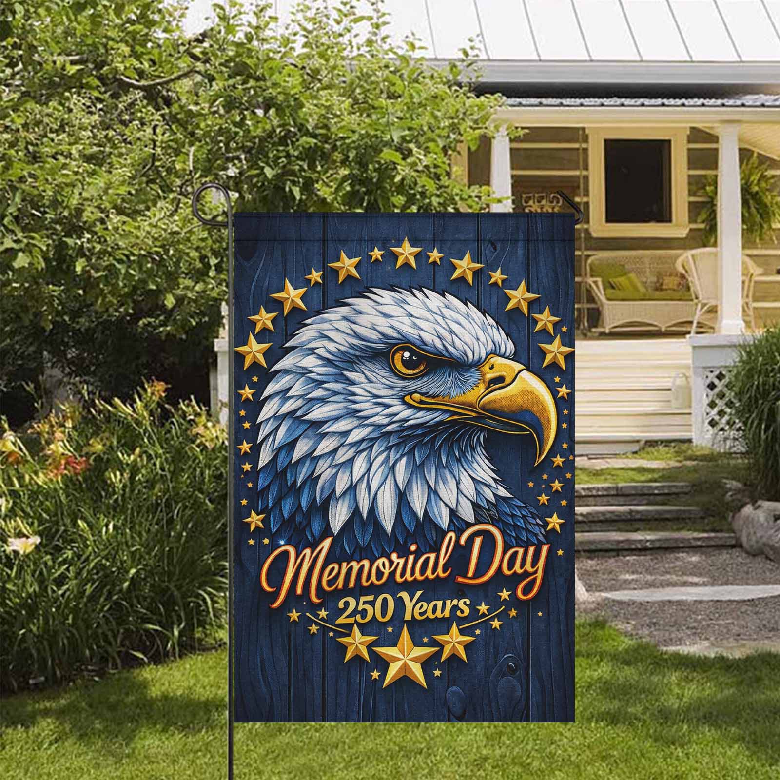 Patriotic Memorial Day Garden Flag American Eagle USA Decor