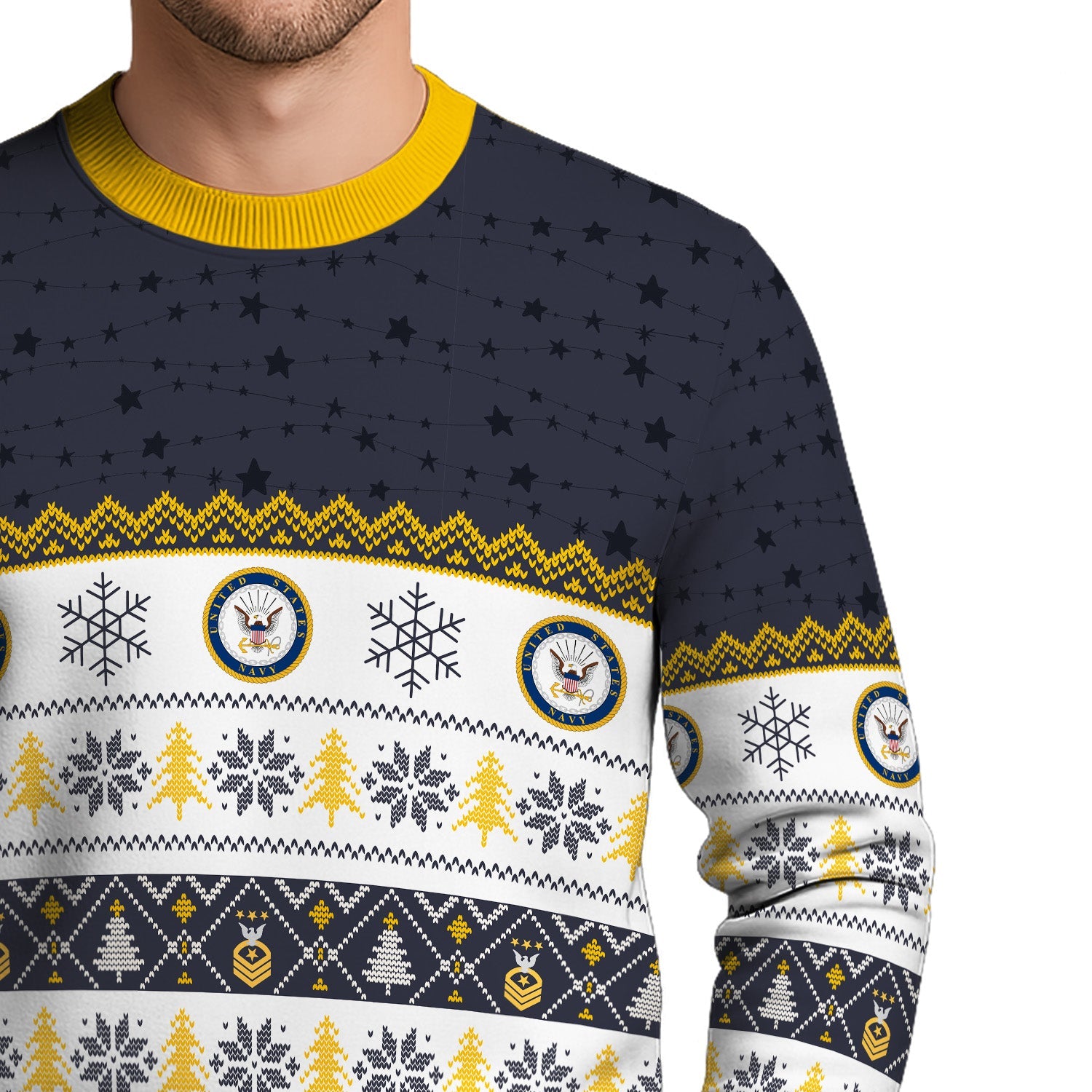 Personalized US Navy Christmas Ugly Sweater TUST06