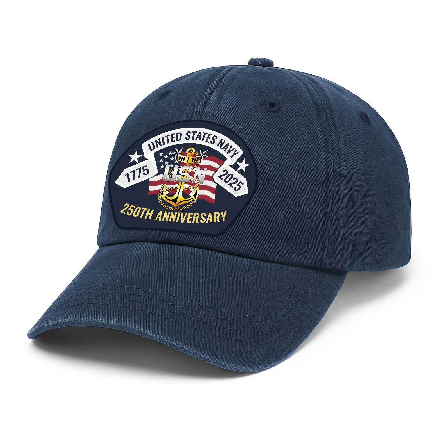Custom Ranks US Navy US Navy Premium Washed Denim Cap DC29