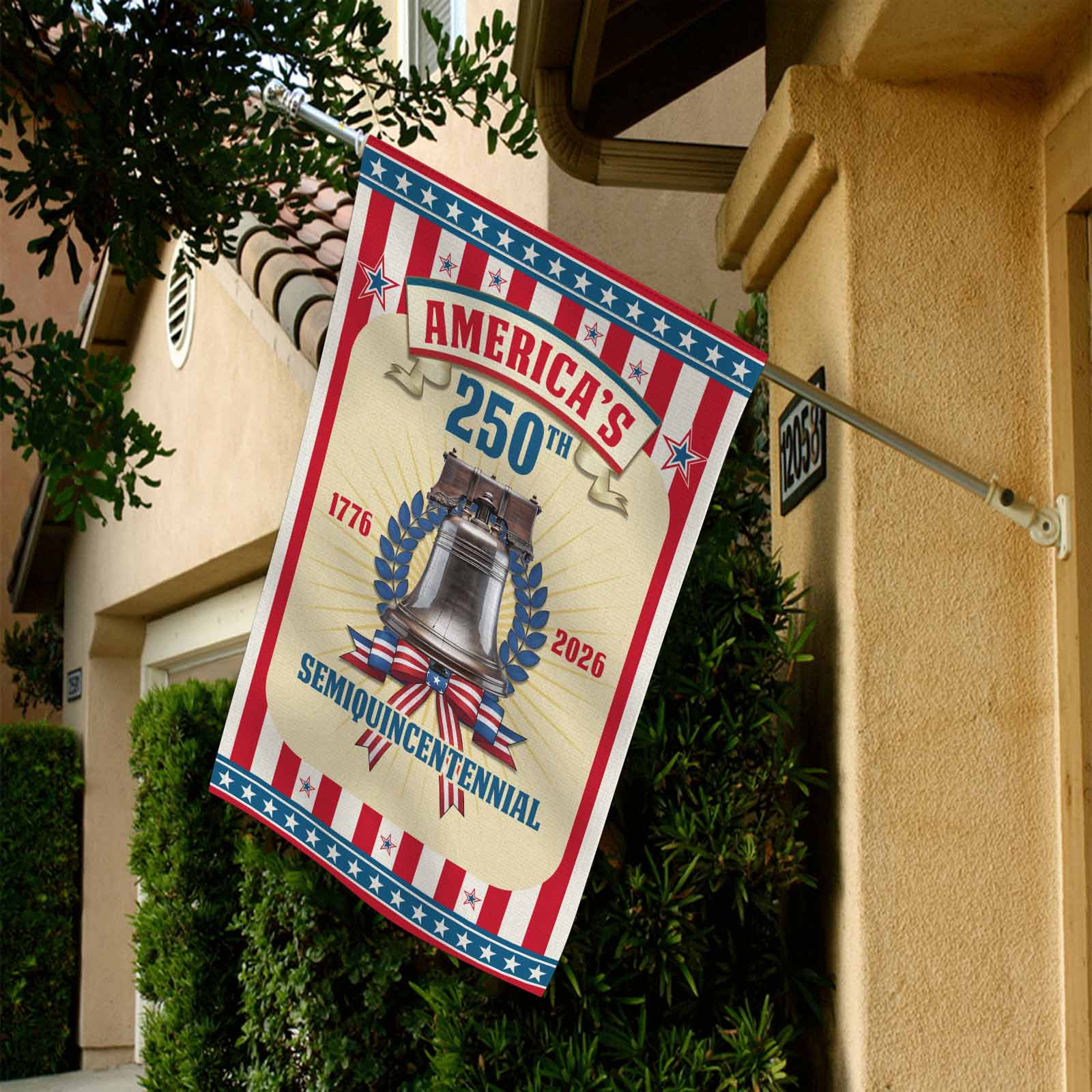 America 250th Semiquincentennial Garden Flag Liberty Bell Patriotic USA 1776-2026 Independence Decor